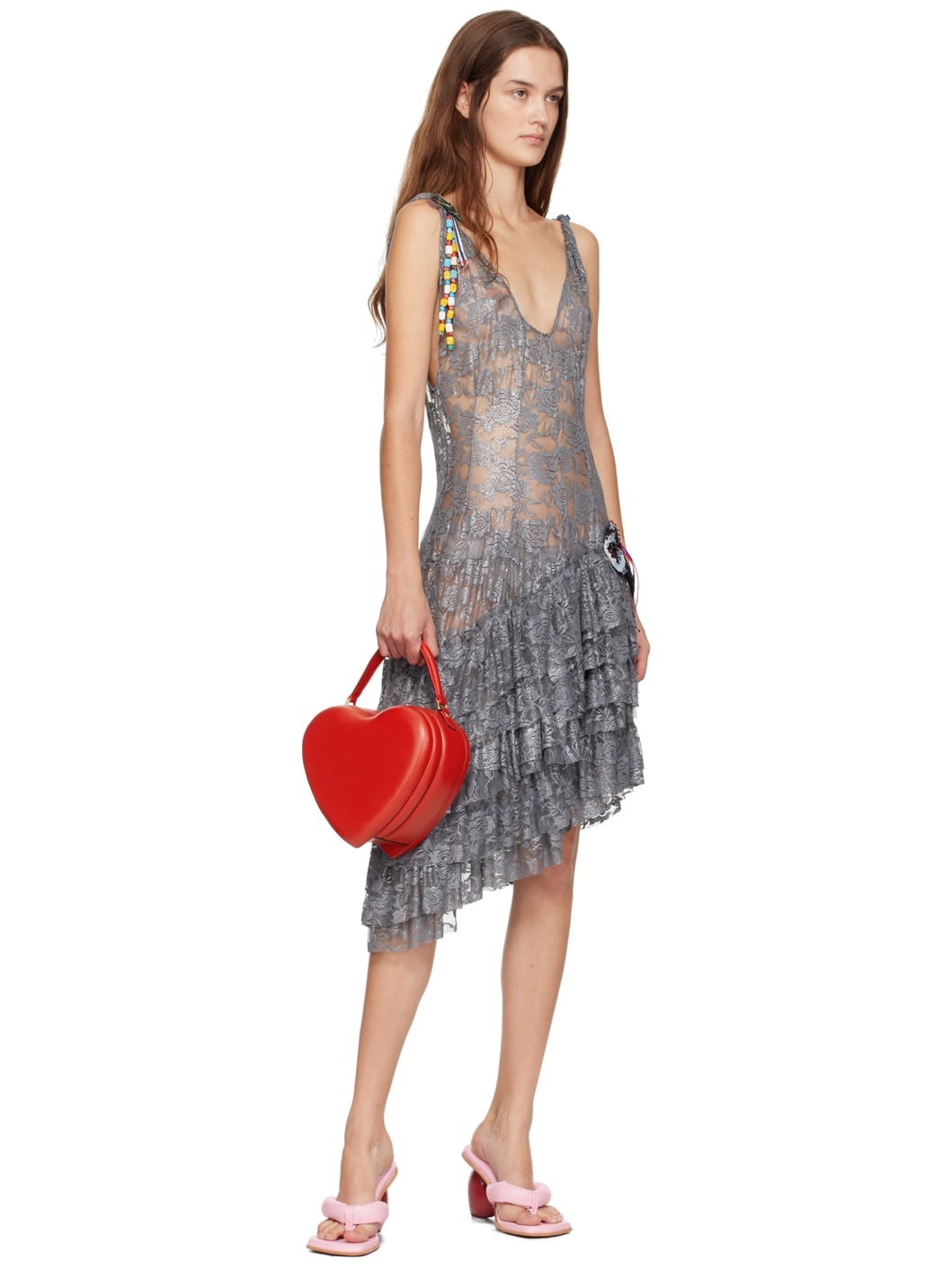 Pink & Red Love Mules - 5