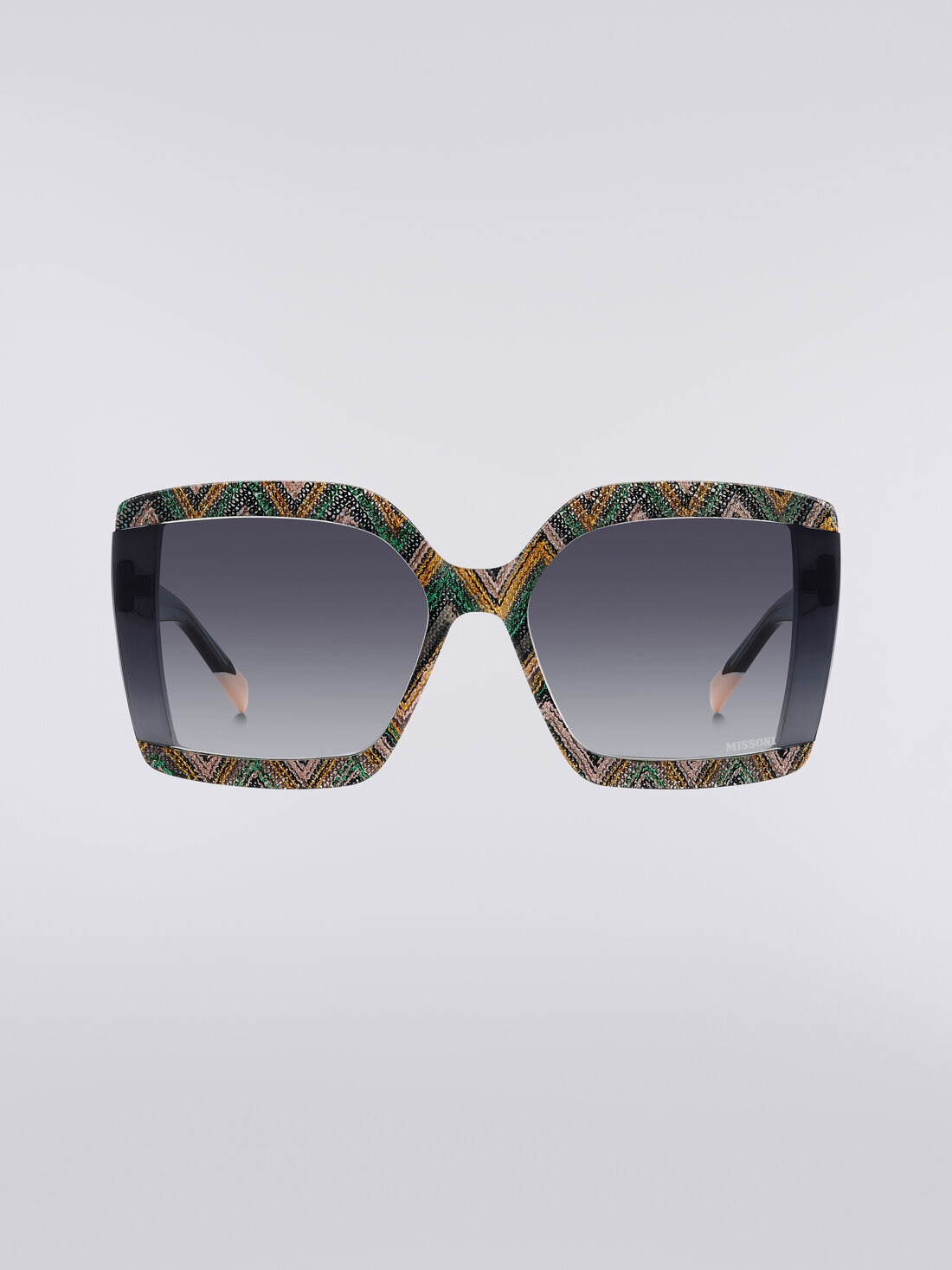 Square sunglasses with fabric inserts - 1