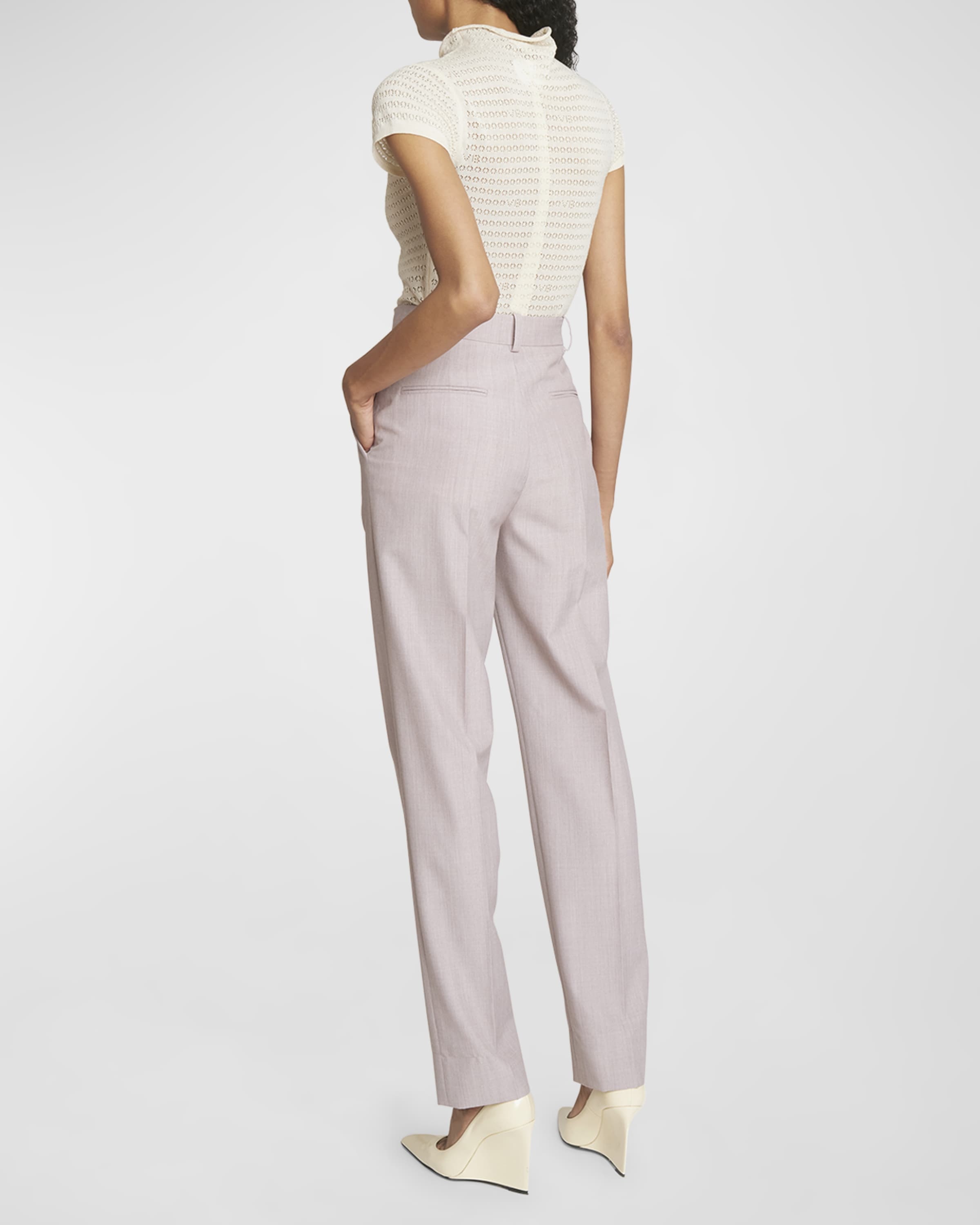 Wool-Blend High Waisted Trousers - 3