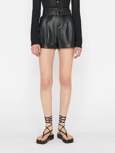 FRAME Paperbag Leather Short in Noir outlook