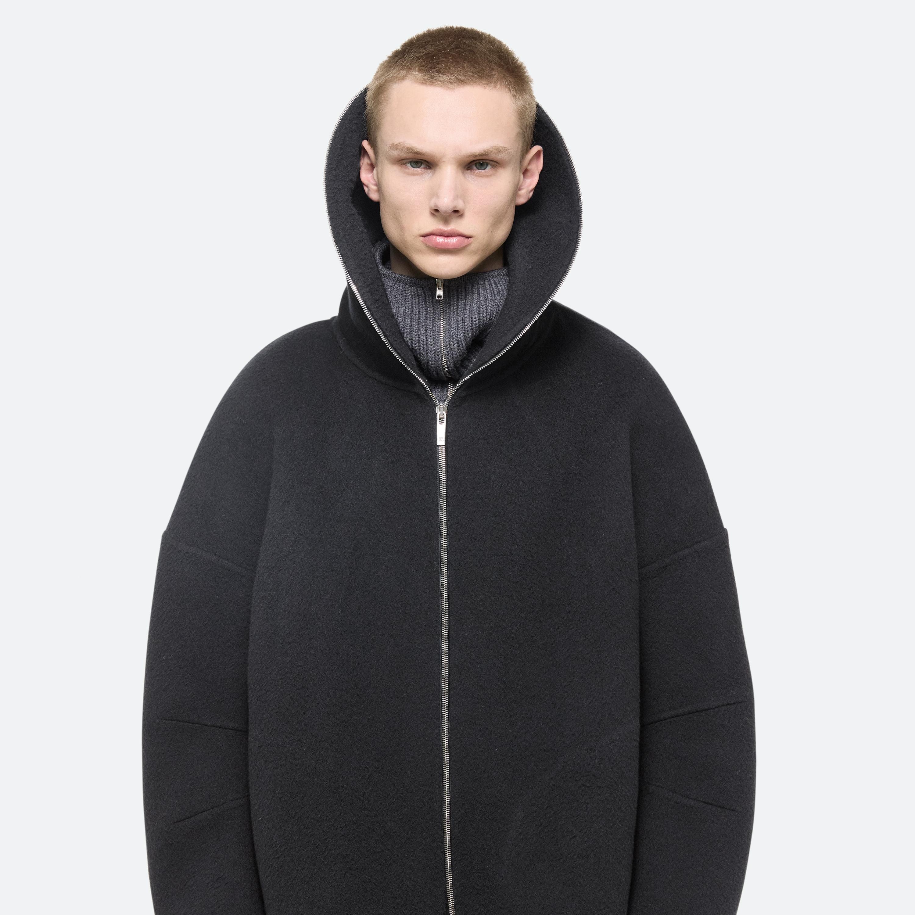 DOUBLE-FACED COCOON ZIP-UP - 10