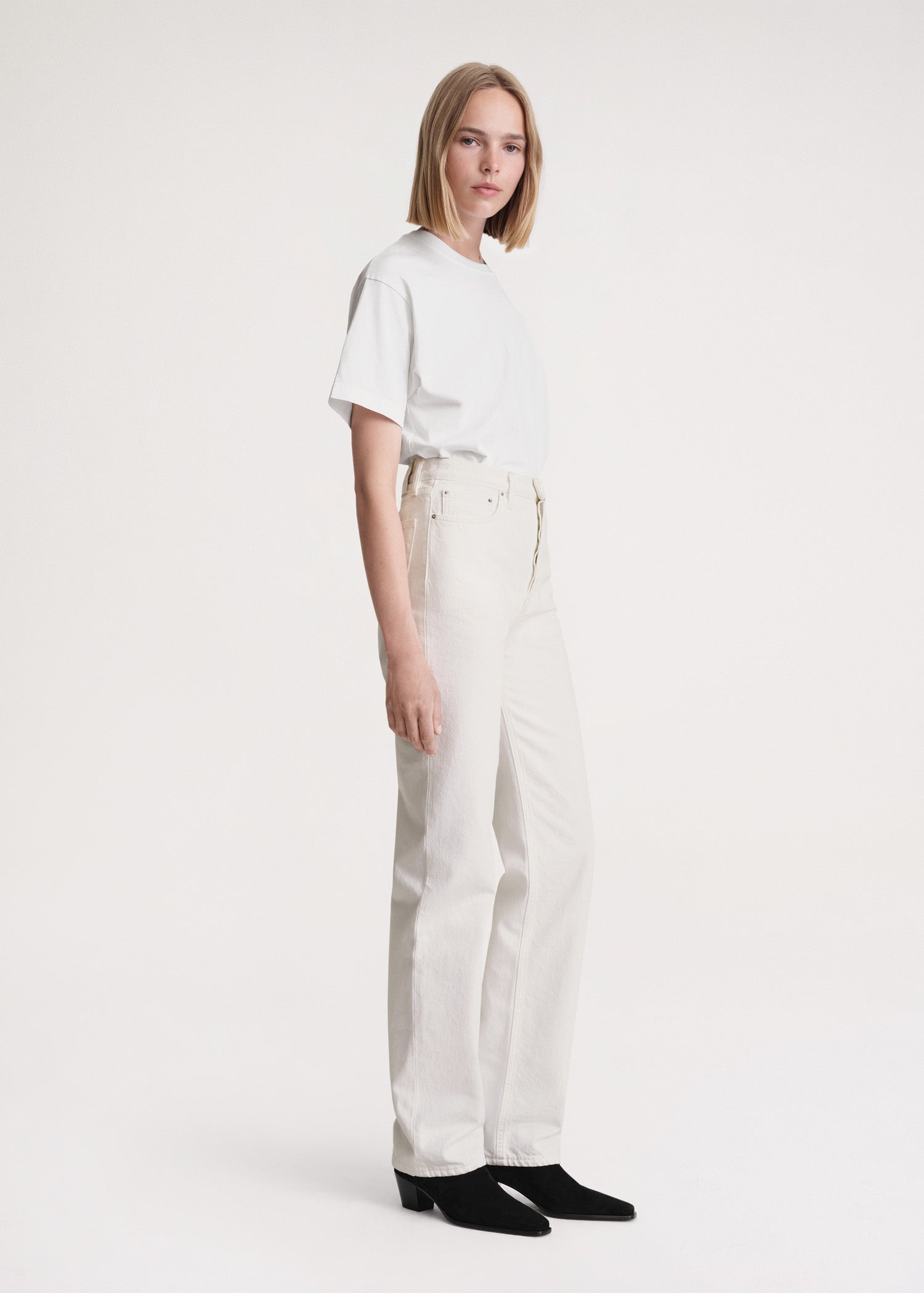 Classic cut denim full length off-white - 3