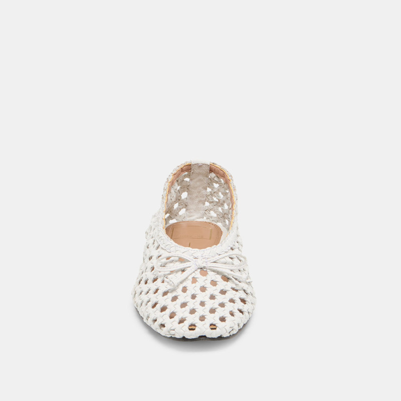 EDDA BALLET FLATS BONE WOVEN LEATHER 6