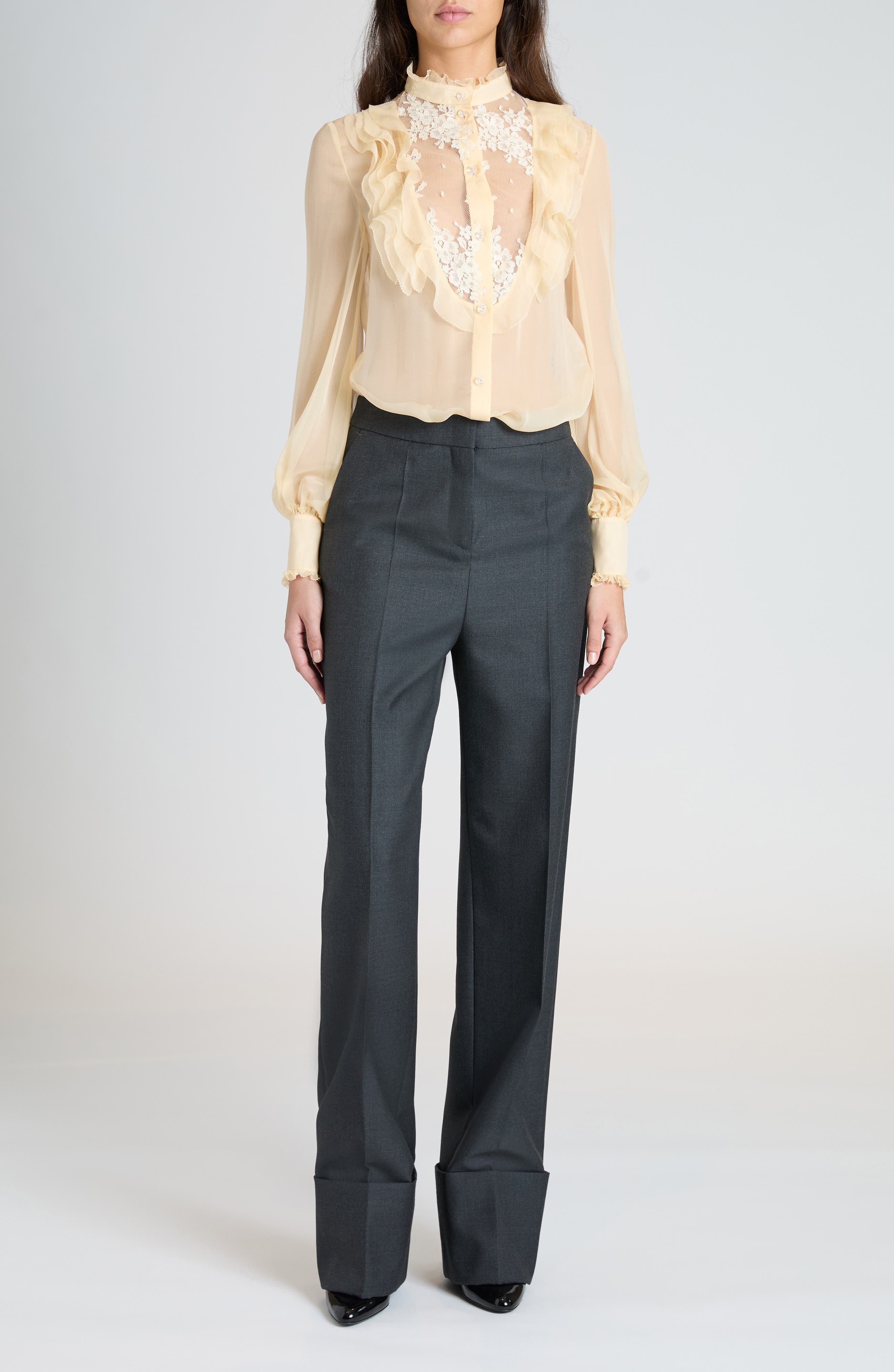 Valentino Garavani Virgin Wool Pants in Grigio Medio Mel at Nordstrom - 2