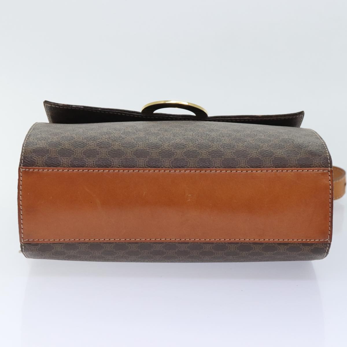 CELINE Macadam Canvas Shoulder Bag Pvc Leather Brown - 5