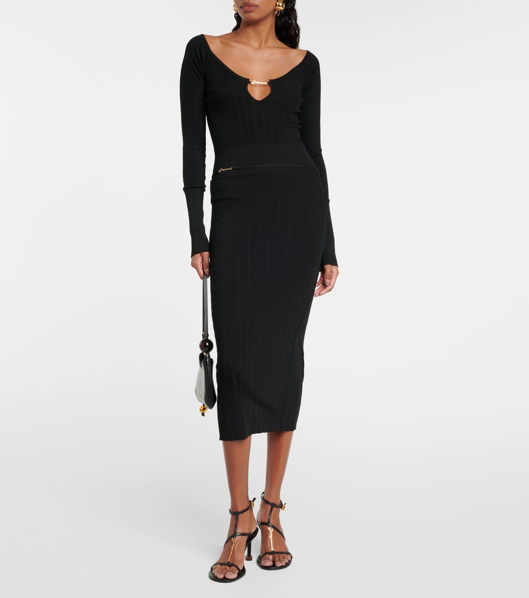 La Jupe Pralu ribbed-knit midi skirt - 2