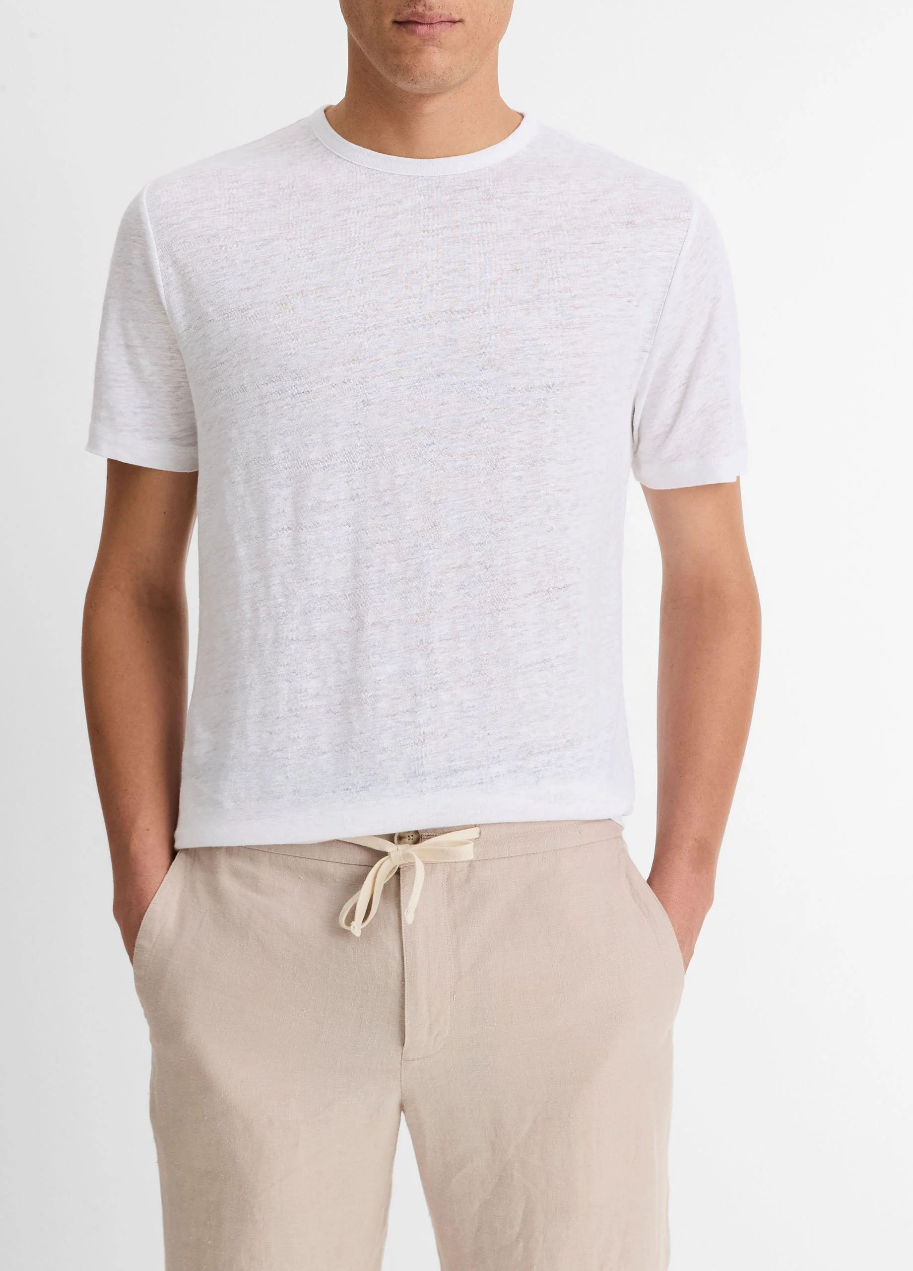 Linen Crew Neck T-Shirt - 1