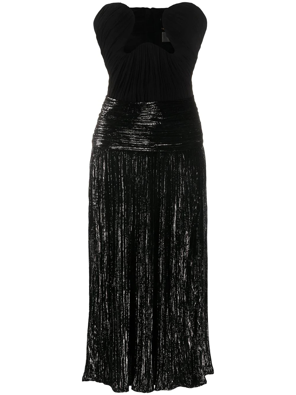 lurex velvet bustier dress - 1