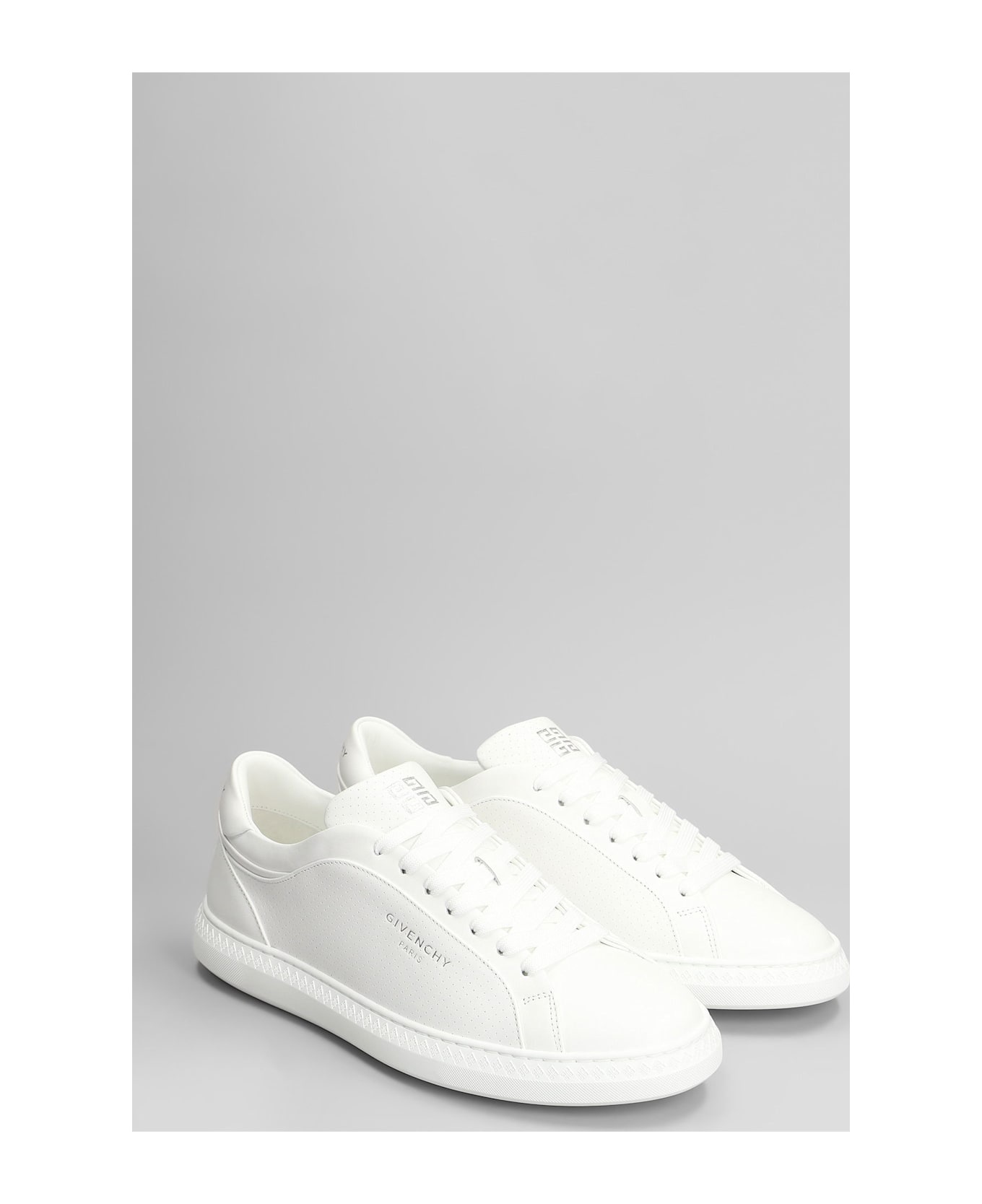 G Set Low Sneakers In White Leather - 2