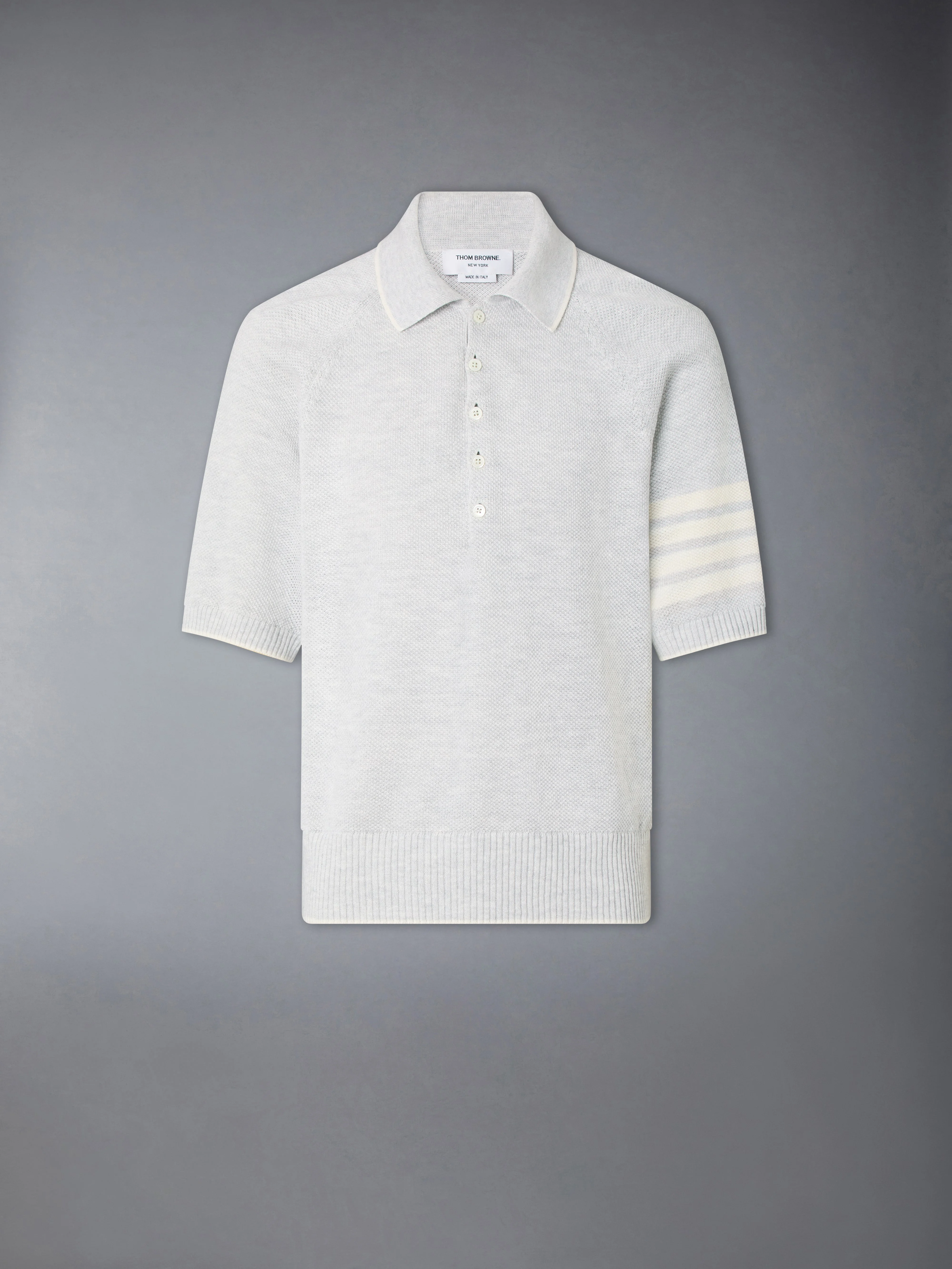 LINEN COTTON 4-BAR RELAXED FIT POLO - 1