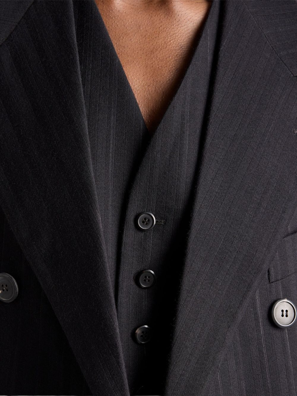 pinstripe five-button vest - 4