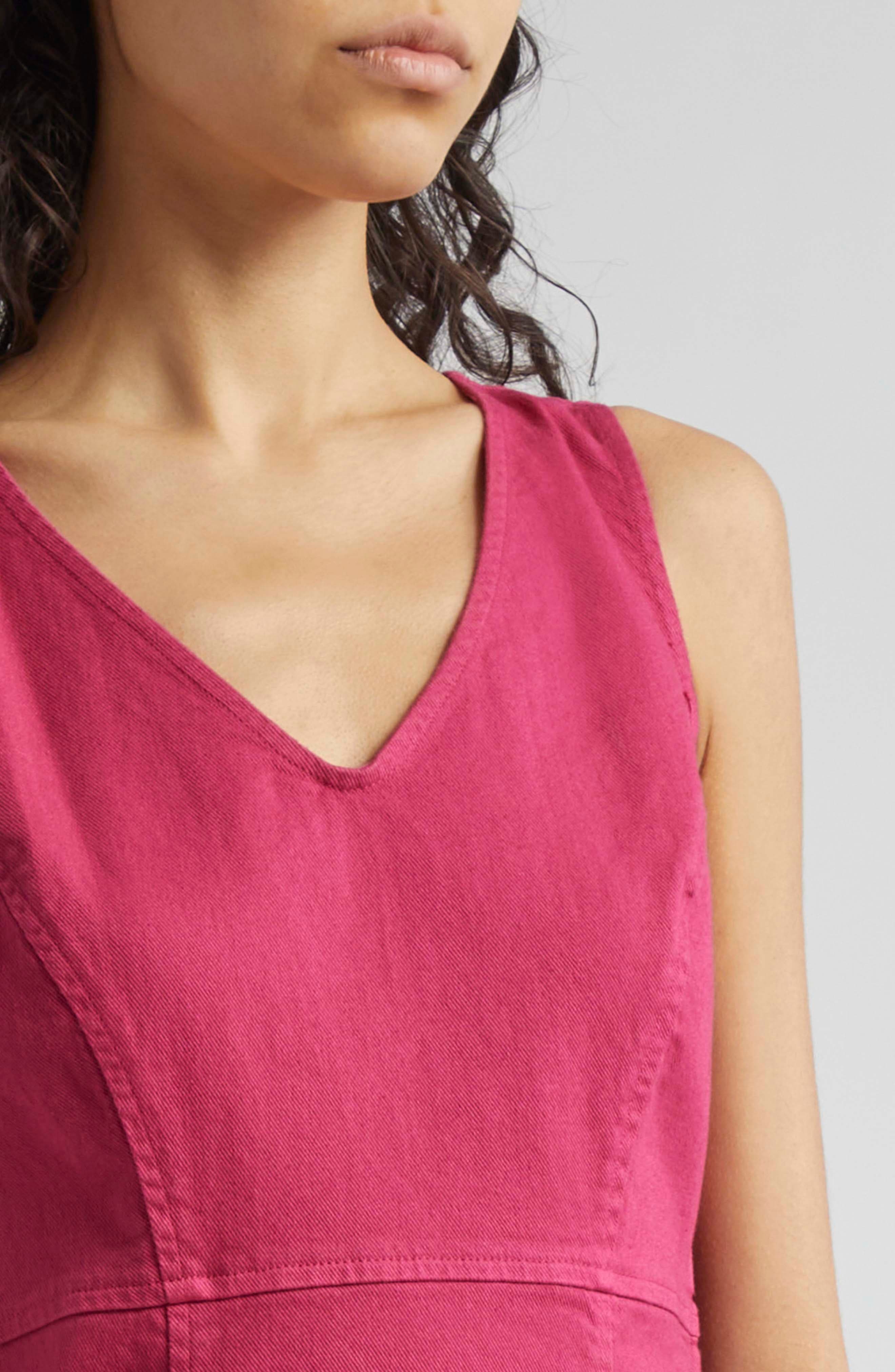 Sleeveless Denim Midi Dress - 4