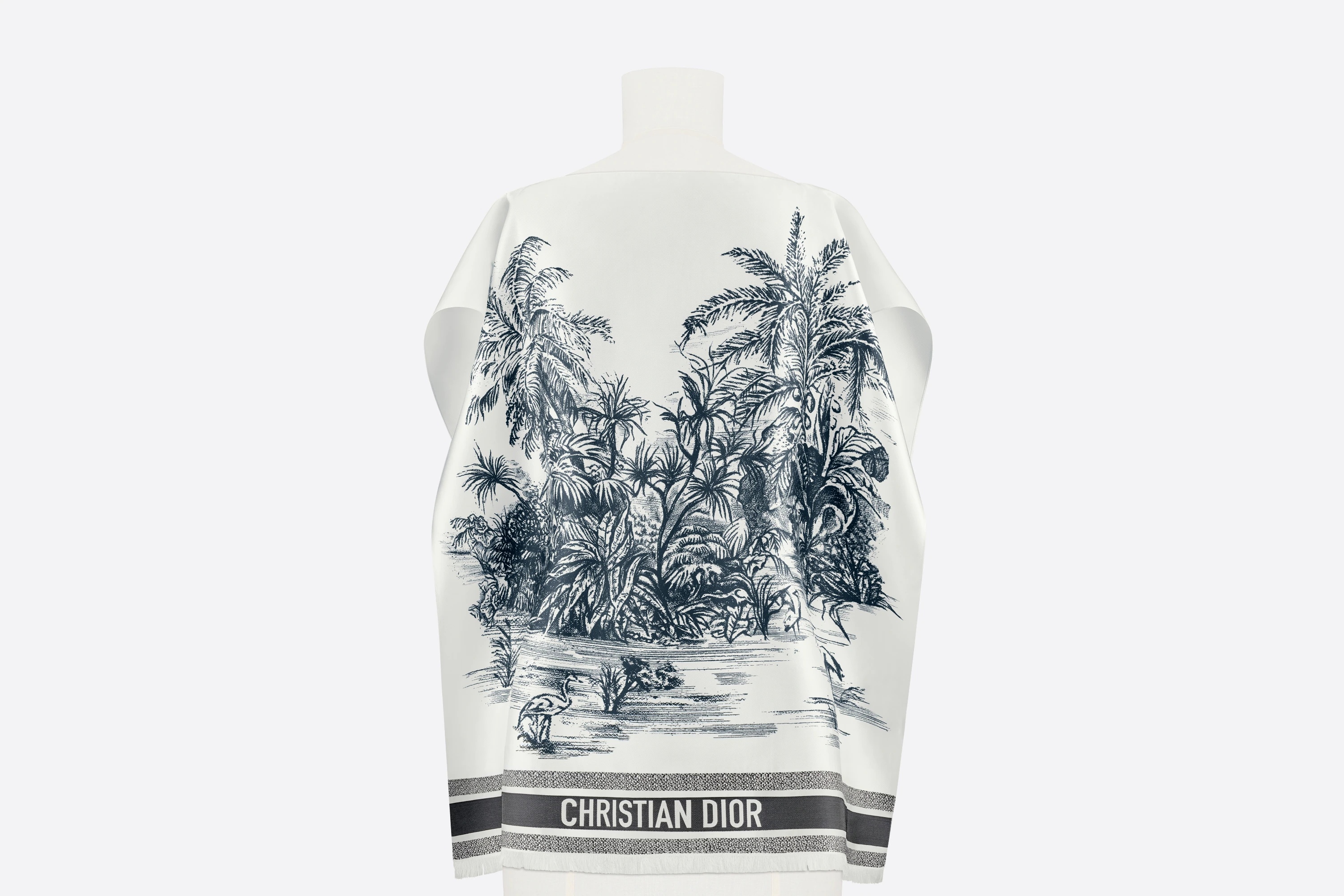 Toile de Jouy Palms Poncho - 3