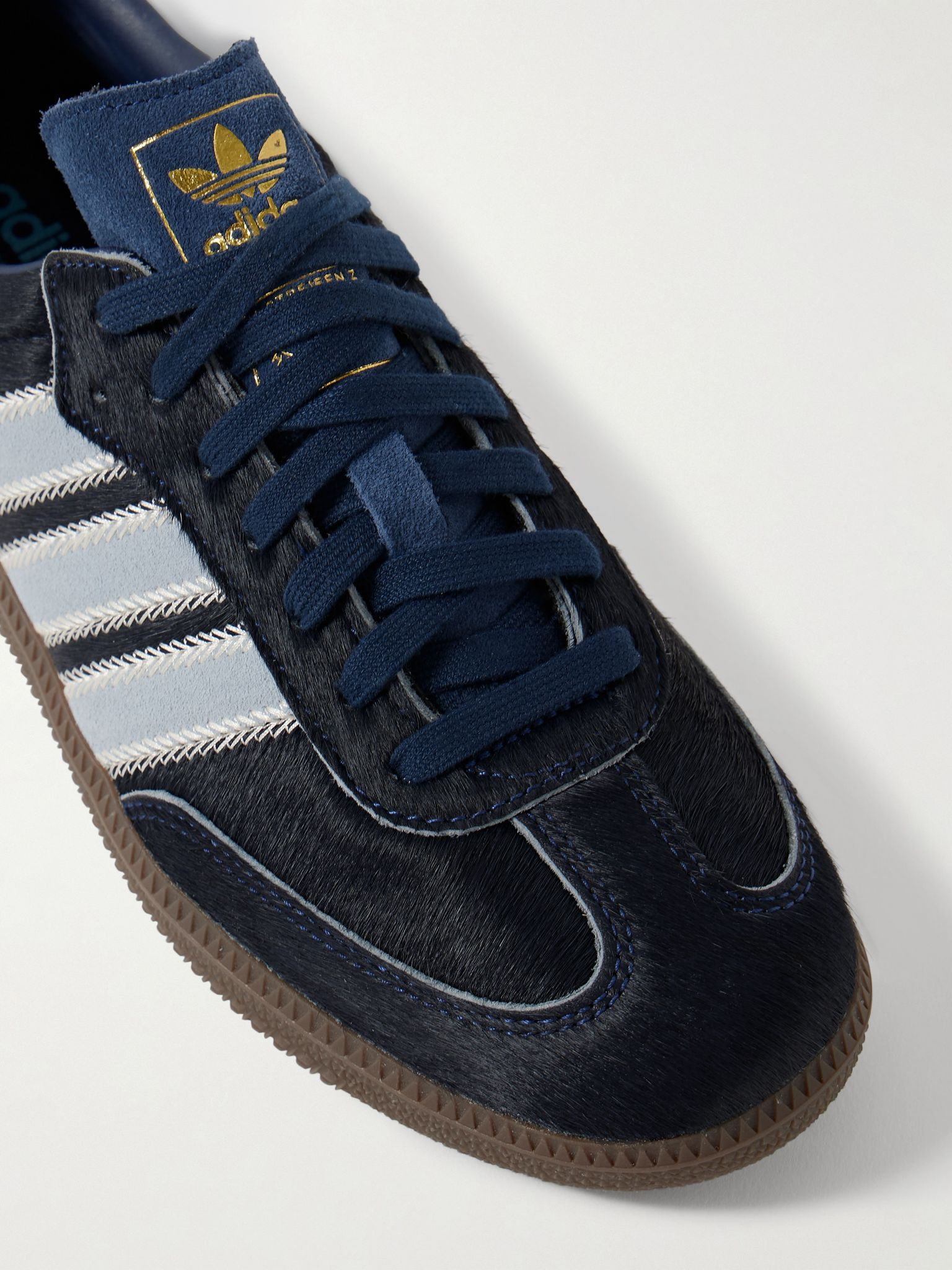 Samba OG Suede-Trimmed Pony Hair Sneakers Navy - 5