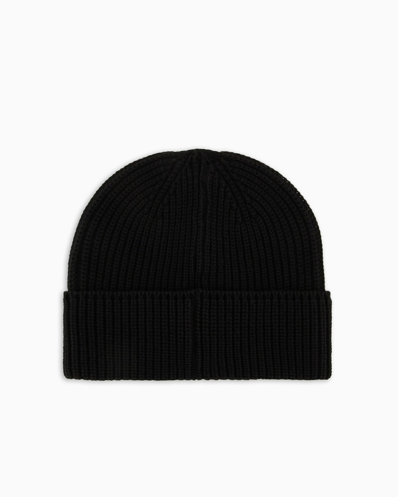 EMPORIO ARMANI Rib-knit beanie with turn-up brim outlook