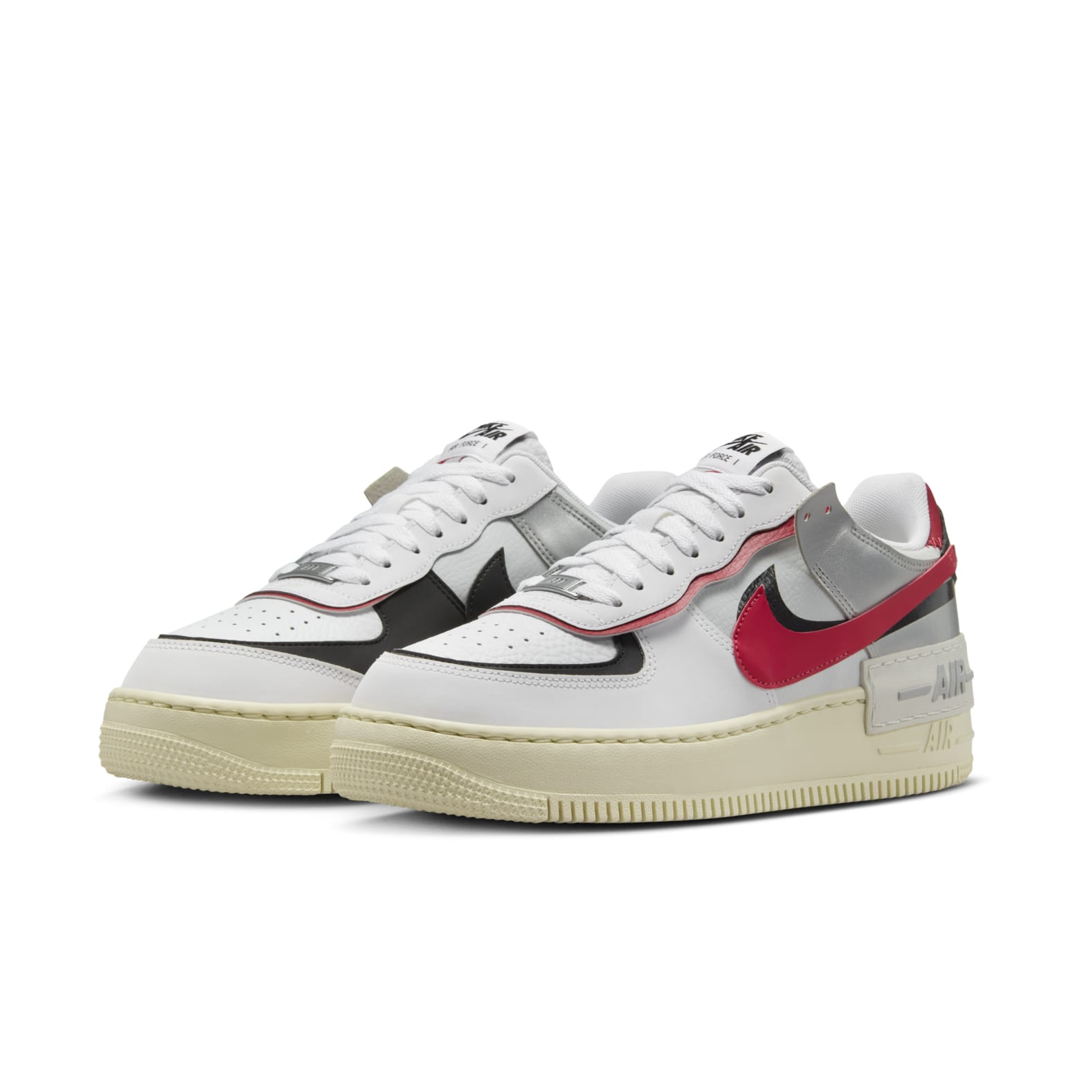 (WMNS) Nike Air Force 1 Shadow 'White Silver Red' FN6335-100 - 3