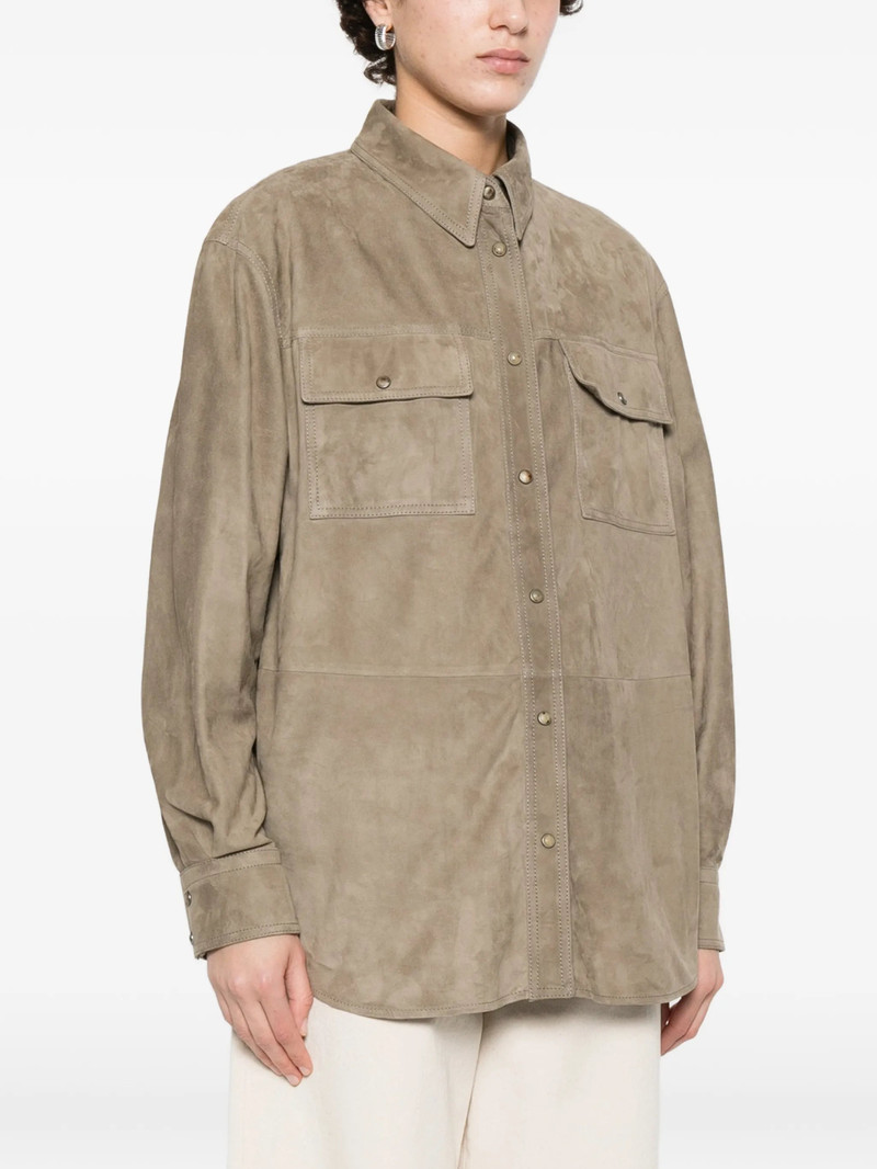 Brunello Cucinelli Pocket Leather Shirt 3