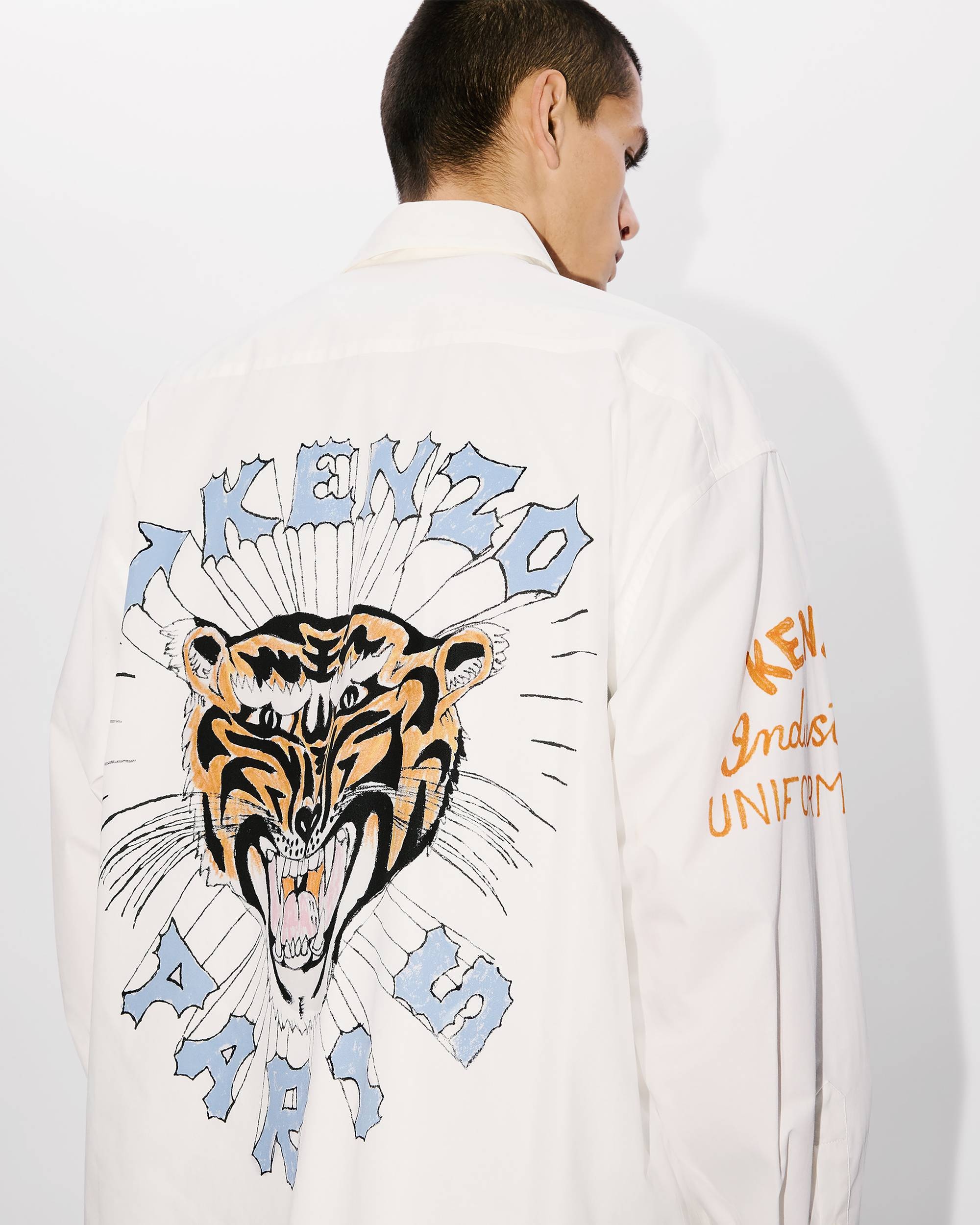 'KENZO Drawn Varsity' long oversized shirt - 7