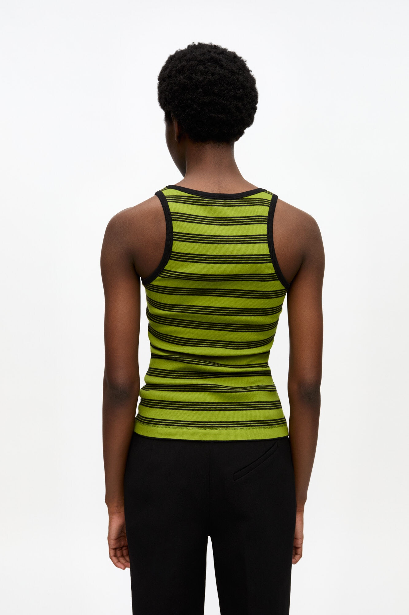 STRIPED SOFT COTTON RIB TANK TOP - 4