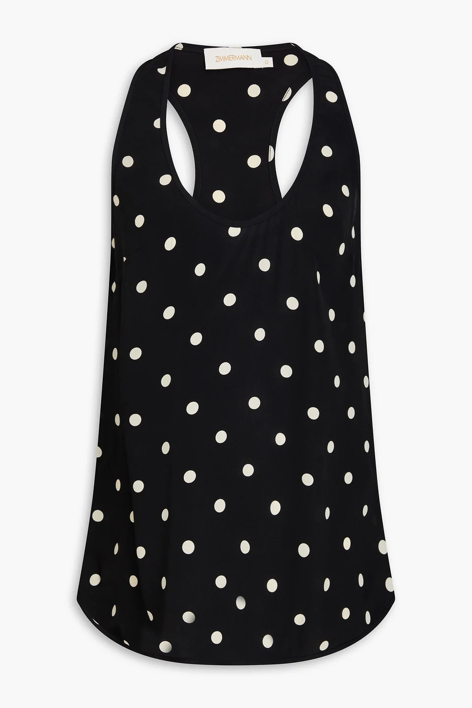 Polka-dot crepe de chine tank - 1