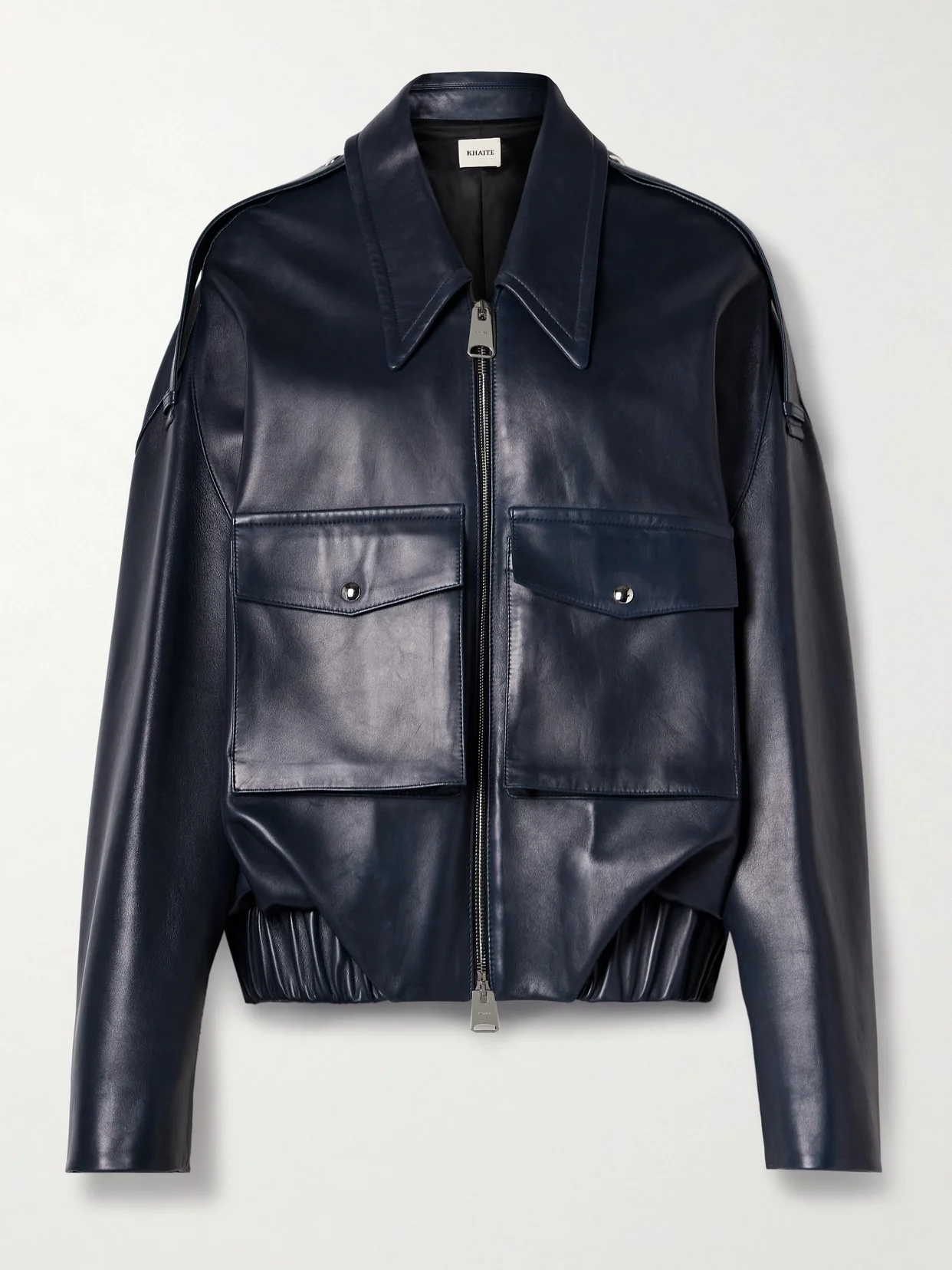Owey Oversized Leather Bomber Jacket - 1