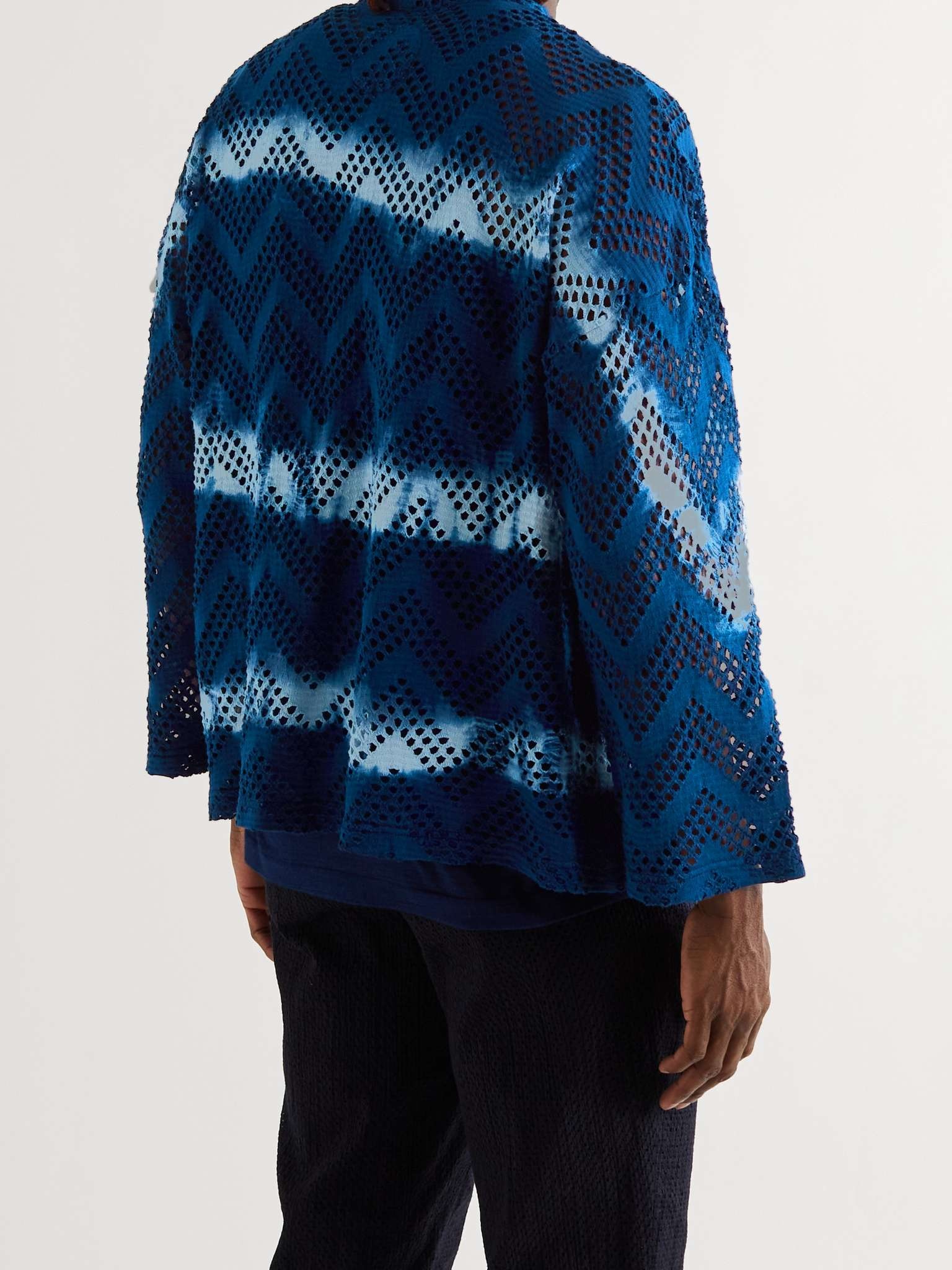 Indigo-Dyed Cotton-Mesh Jacket - 4