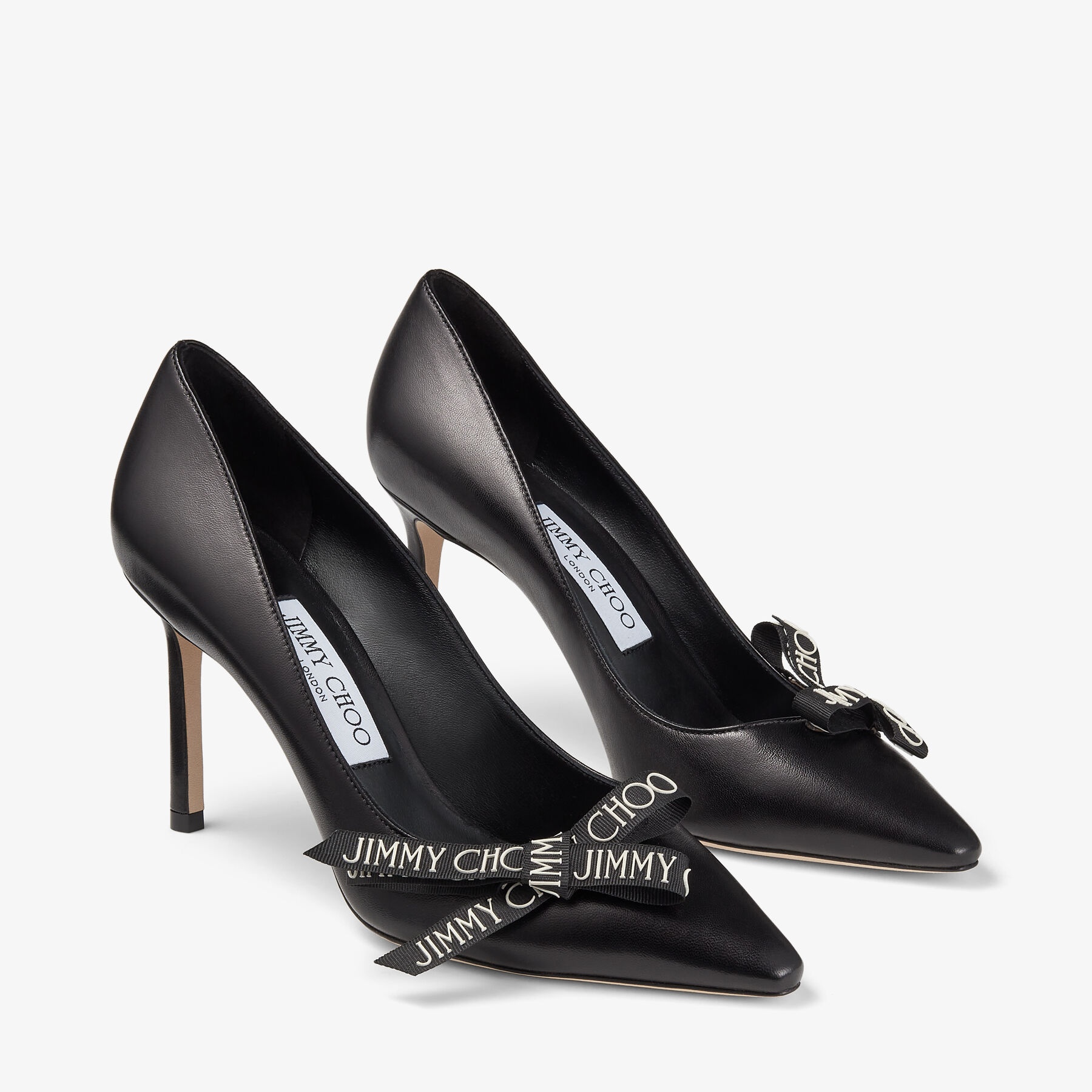 Romy 85
Black Nappa Leather Pumps with Jimmy Choo Bow - 3