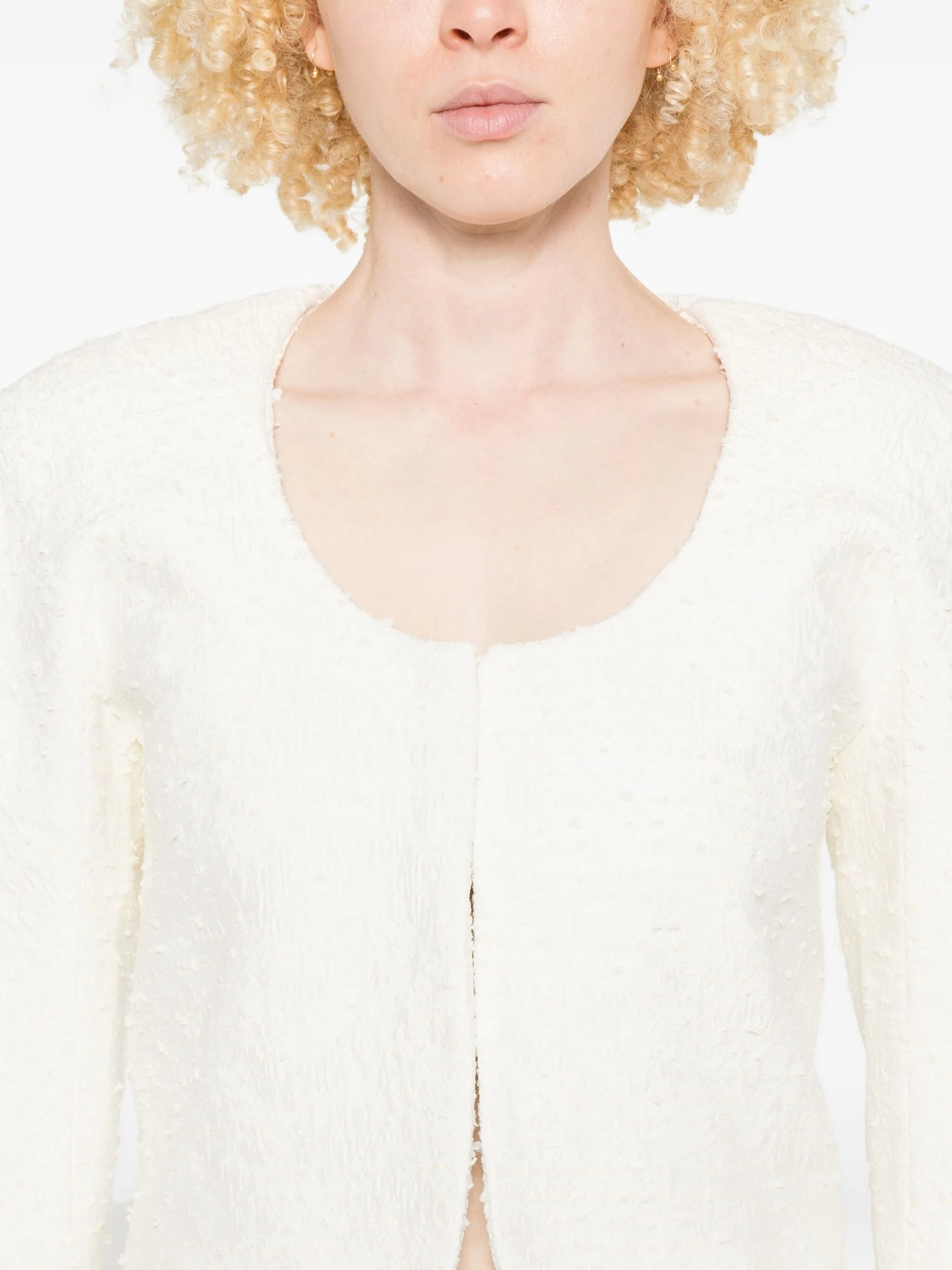 Jacquemus Cropped Tweed Jacket - 5