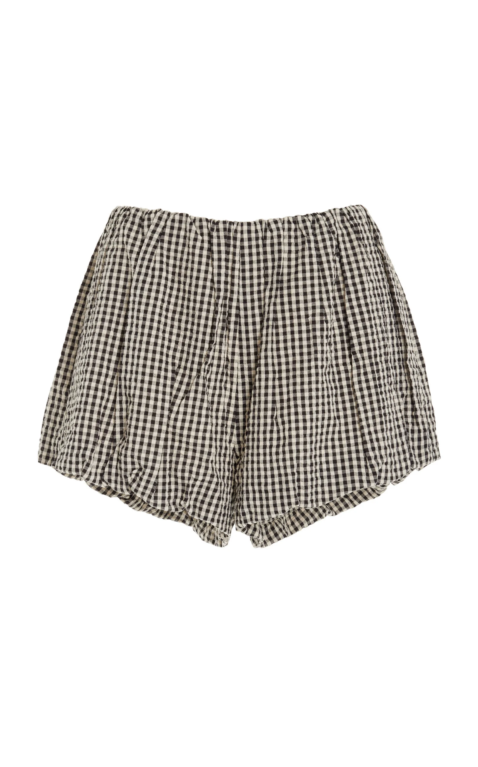 Aurelia Gingham Cotton Shorts black - 1
