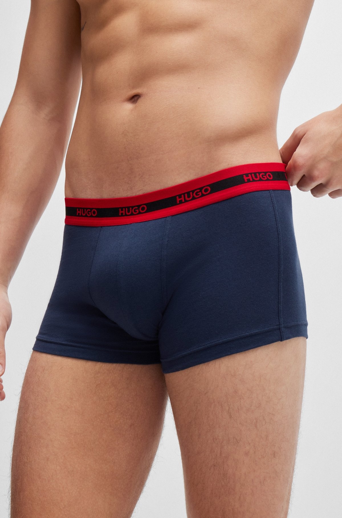 THREE-PACK OF STRETCH-COTTON TRUNKS WITH LOGO WAISTBANDS - 4