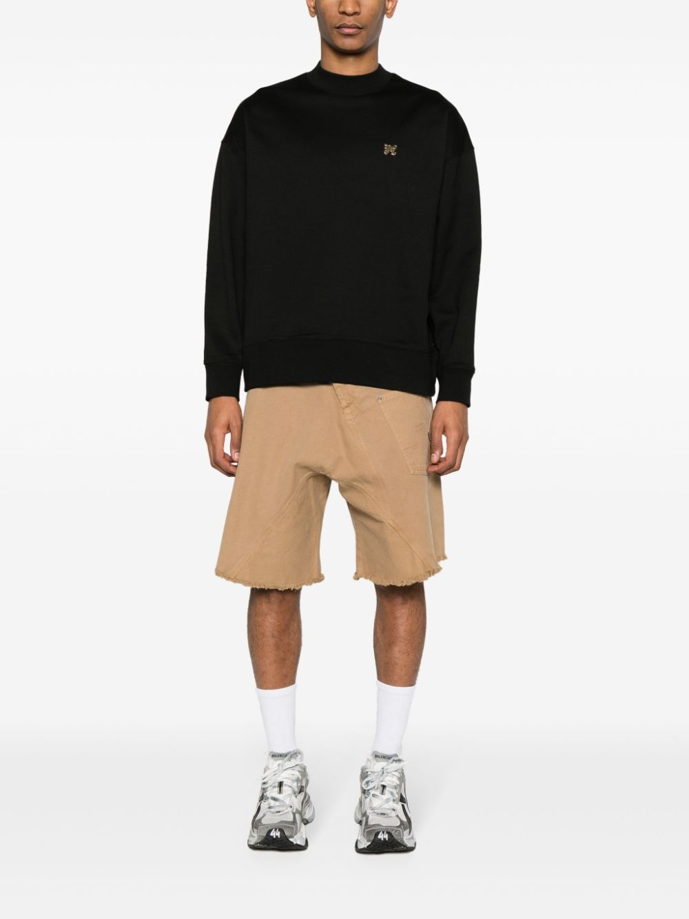 logo-plaque cotton sweatshirt - 2