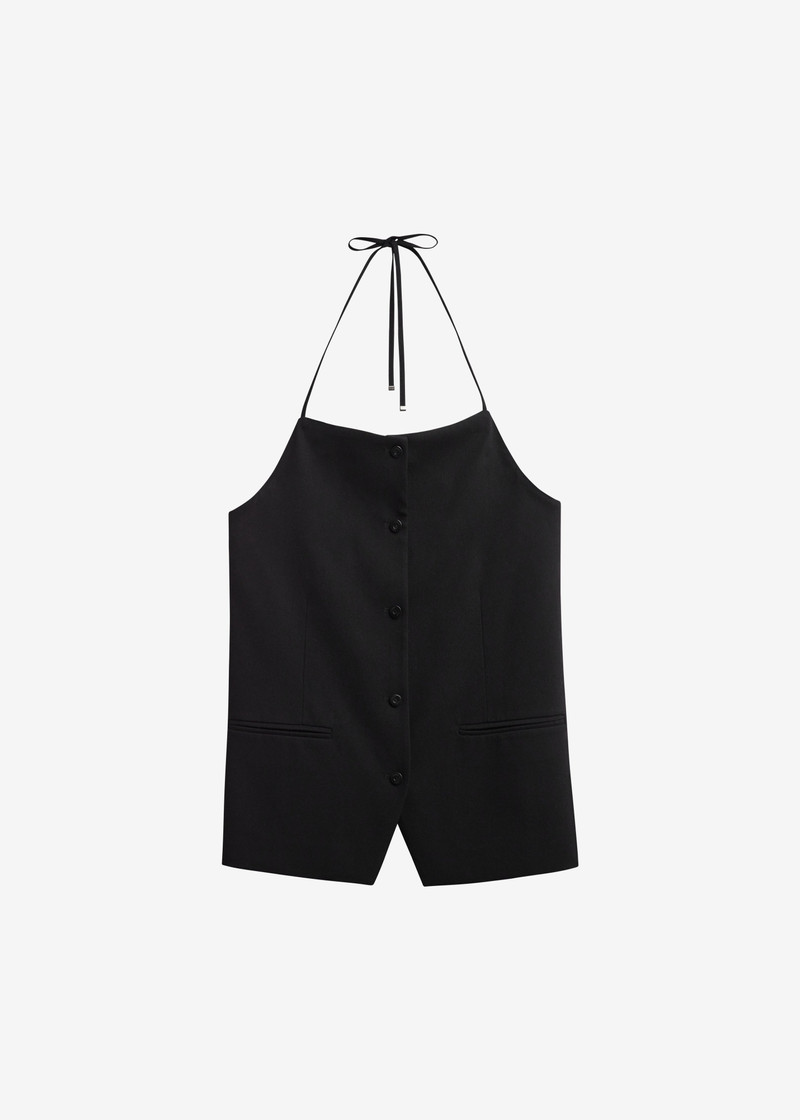 Melwin Halter Vest - Black 1