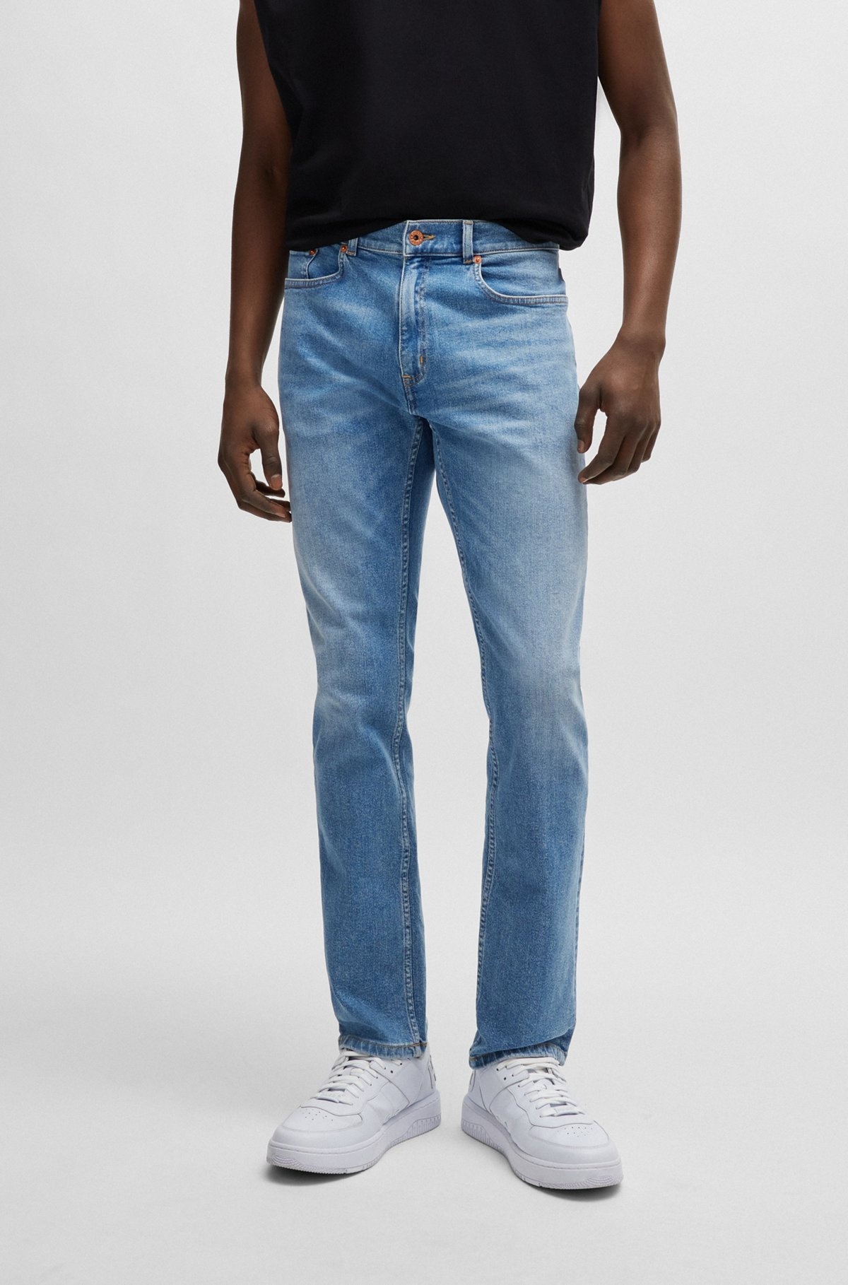 EXTRA-SLIM-FIT JEANS IN BLUE STRETCH DENIM - 2