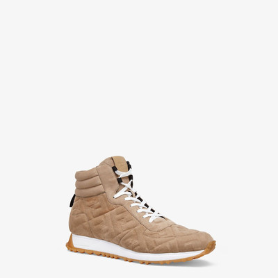 FENDI Beige suede high-tops outlook