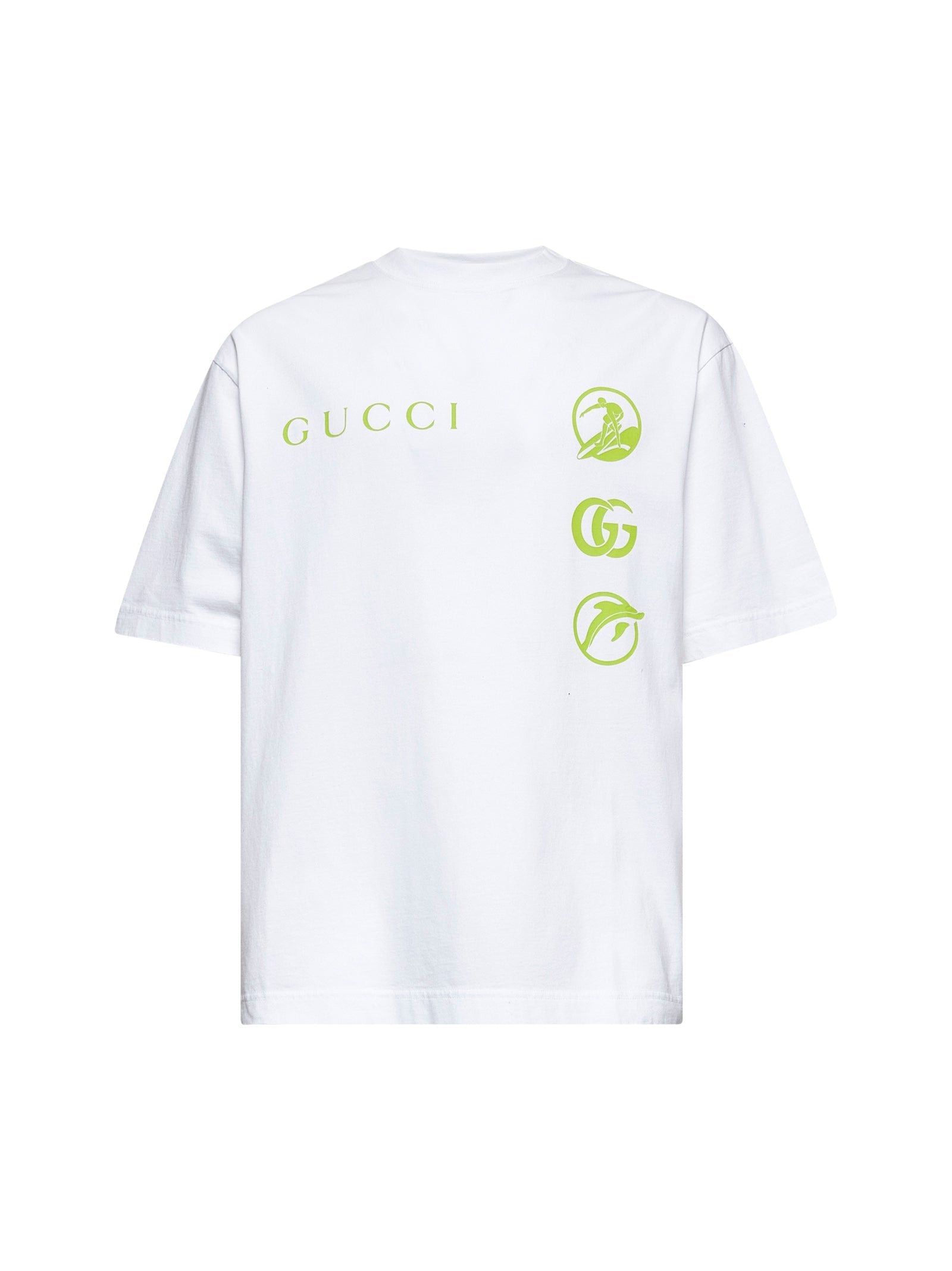 Gucci Men White Printed Cotton Jersey T-Shirt - 1