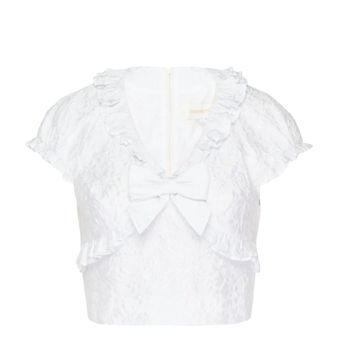 Ruffled Bow Crop Top - 1