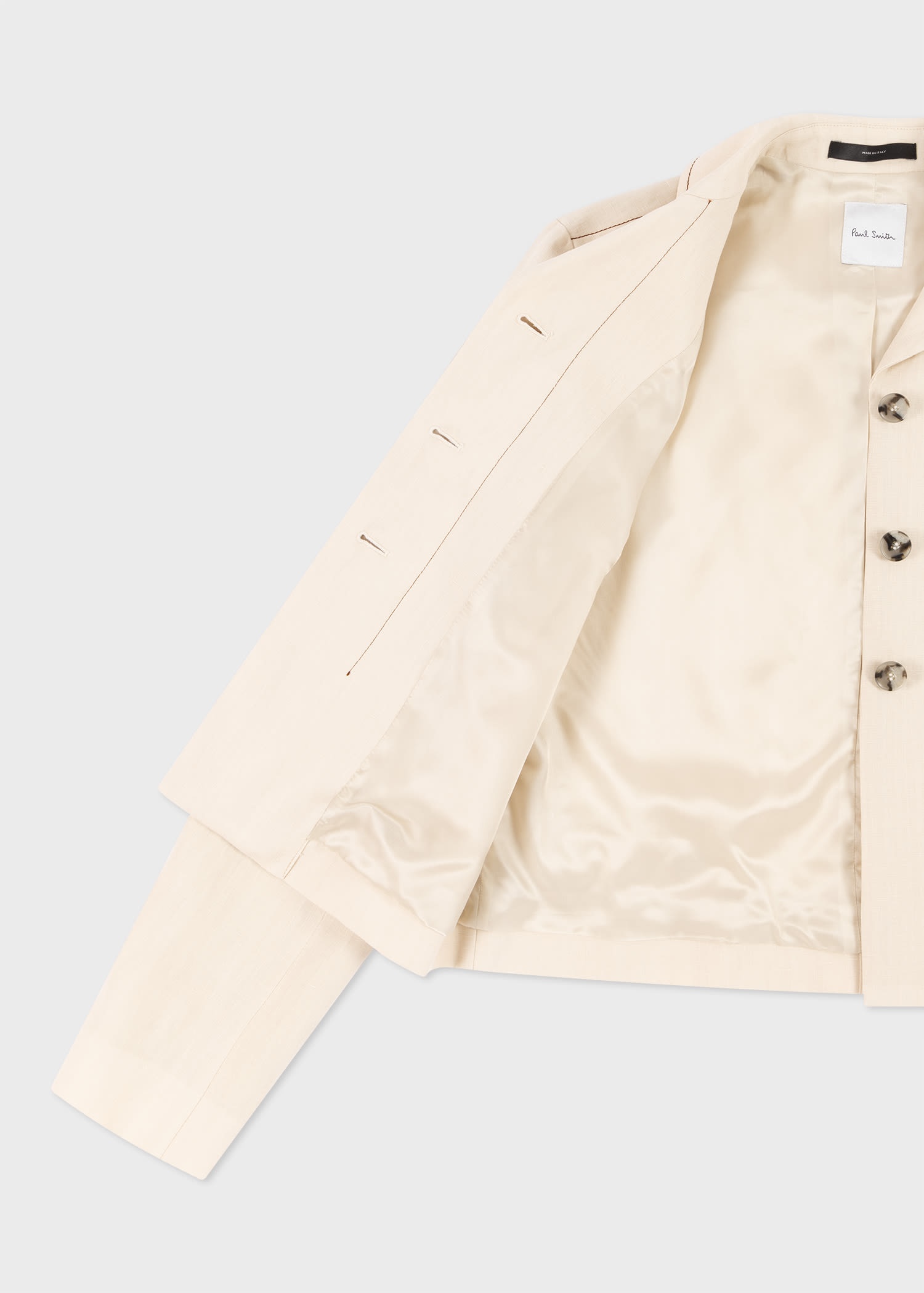 Linen Cropped Jacket - 4