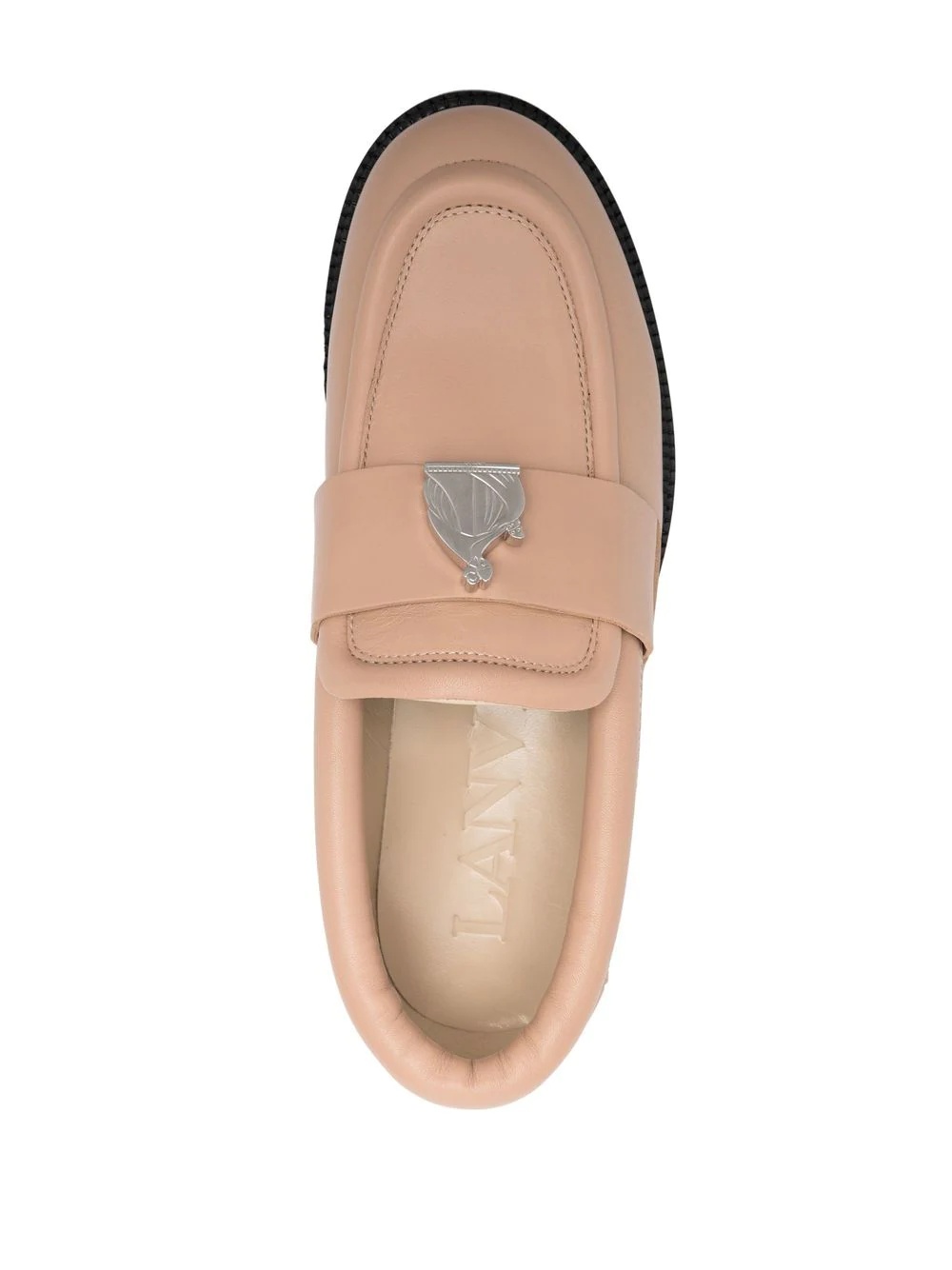 logo-plaque detail loafers - 4