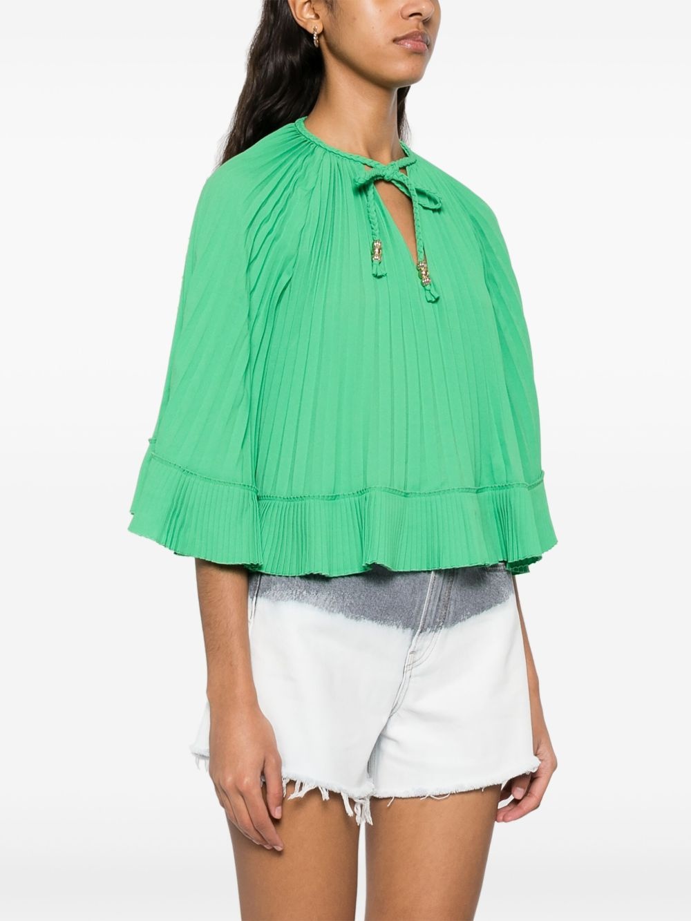 plissé blouse - 3