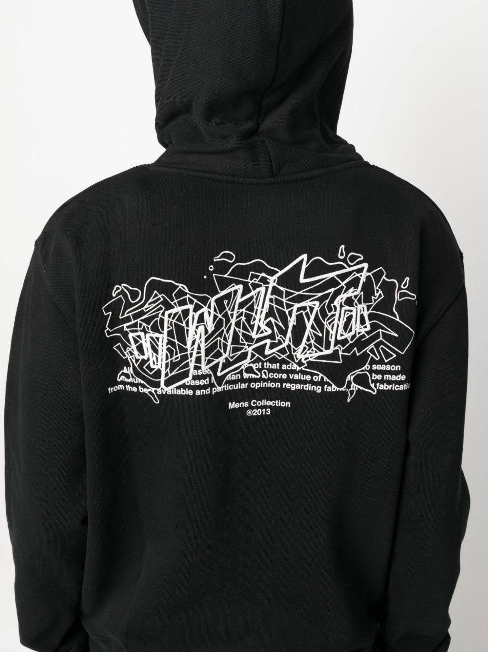 slogan-print drawstring hoodie - 5