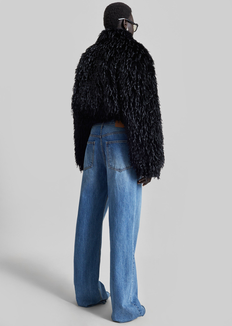 Rivee Faux Fur Pullover - Black 9
