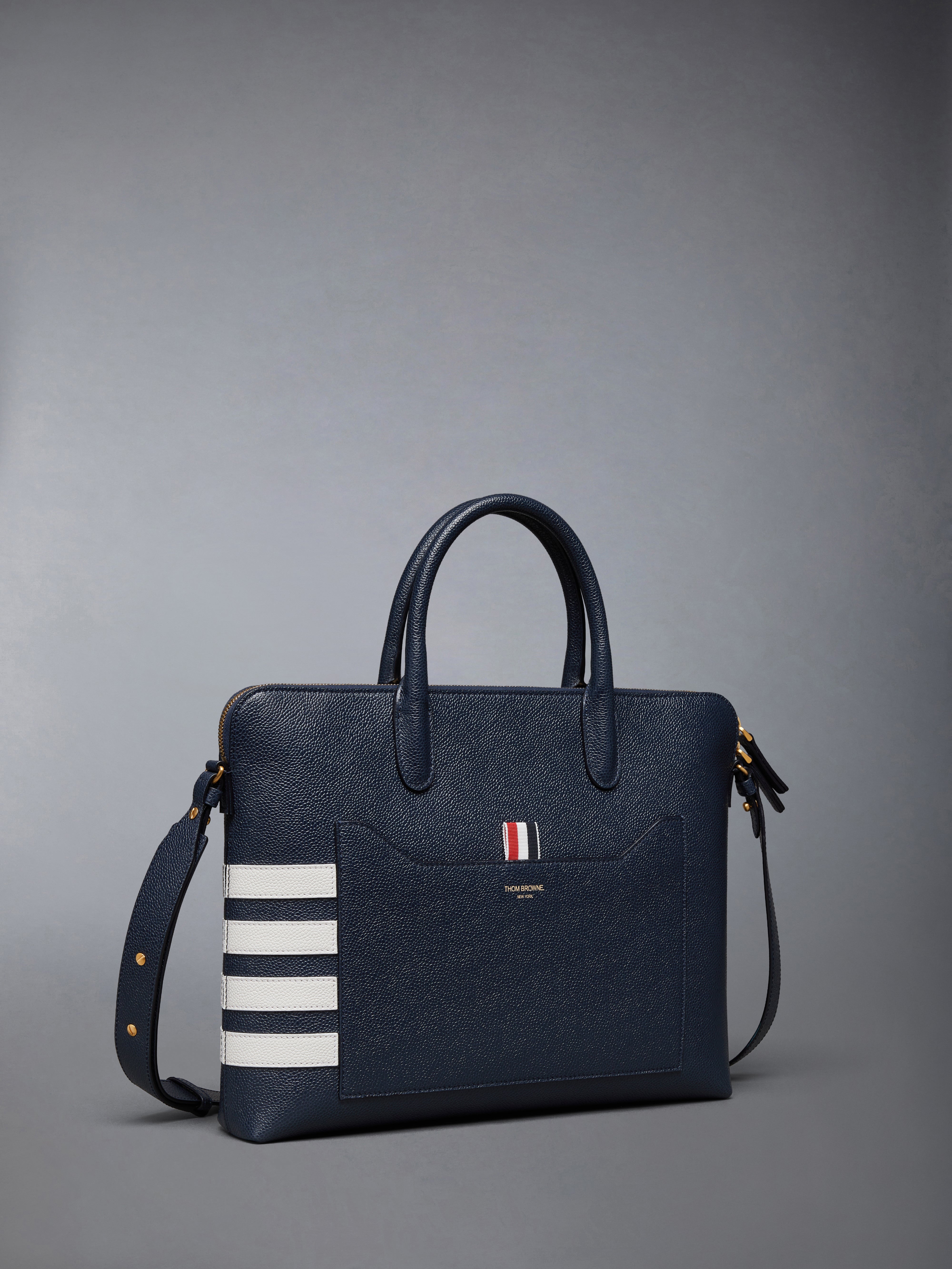 PEBBLE GRAIN 4-BAR SLIM BRIEFCASE - 2