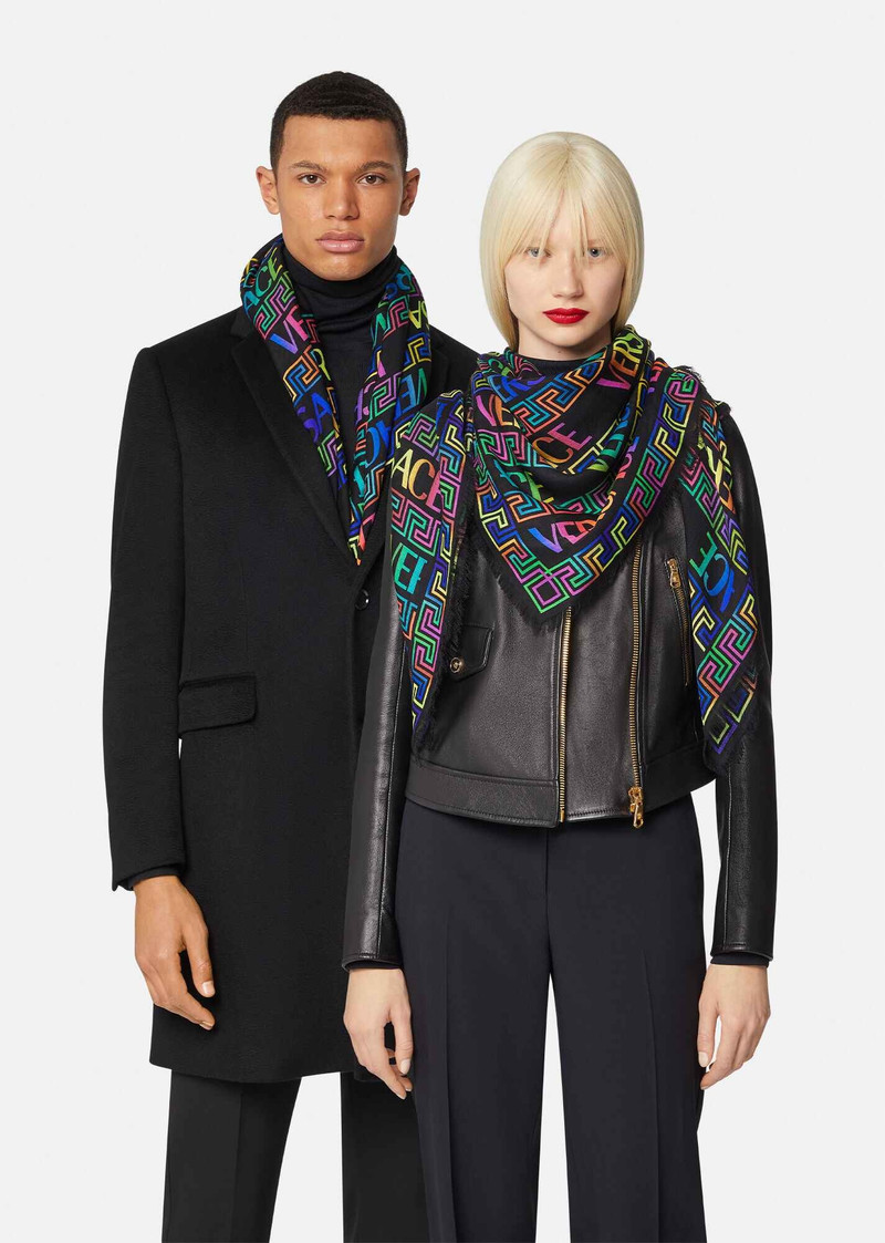 VERSACE Greca Neon Print Scarf outlook