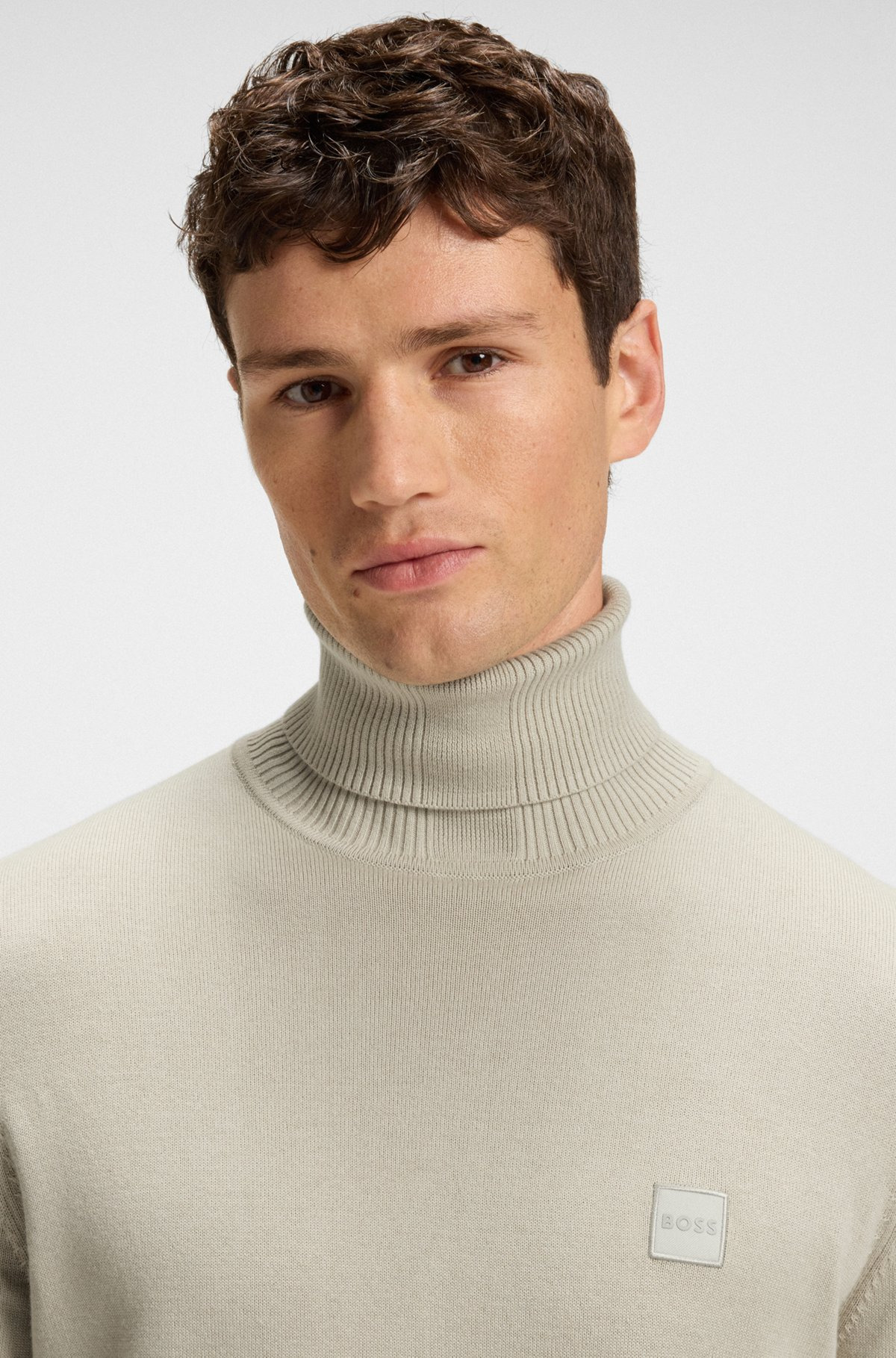 ROLLNECK REGULAR-FIT SWEATER IN COTTON AND CASHMERE - 3