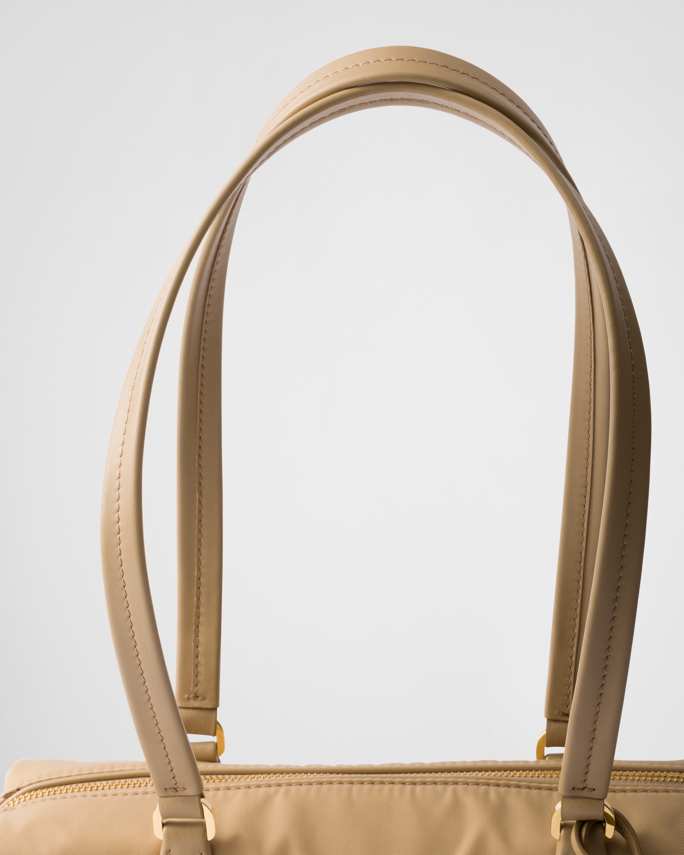 Prada Re-Nylon and leather medium top-handle bag with