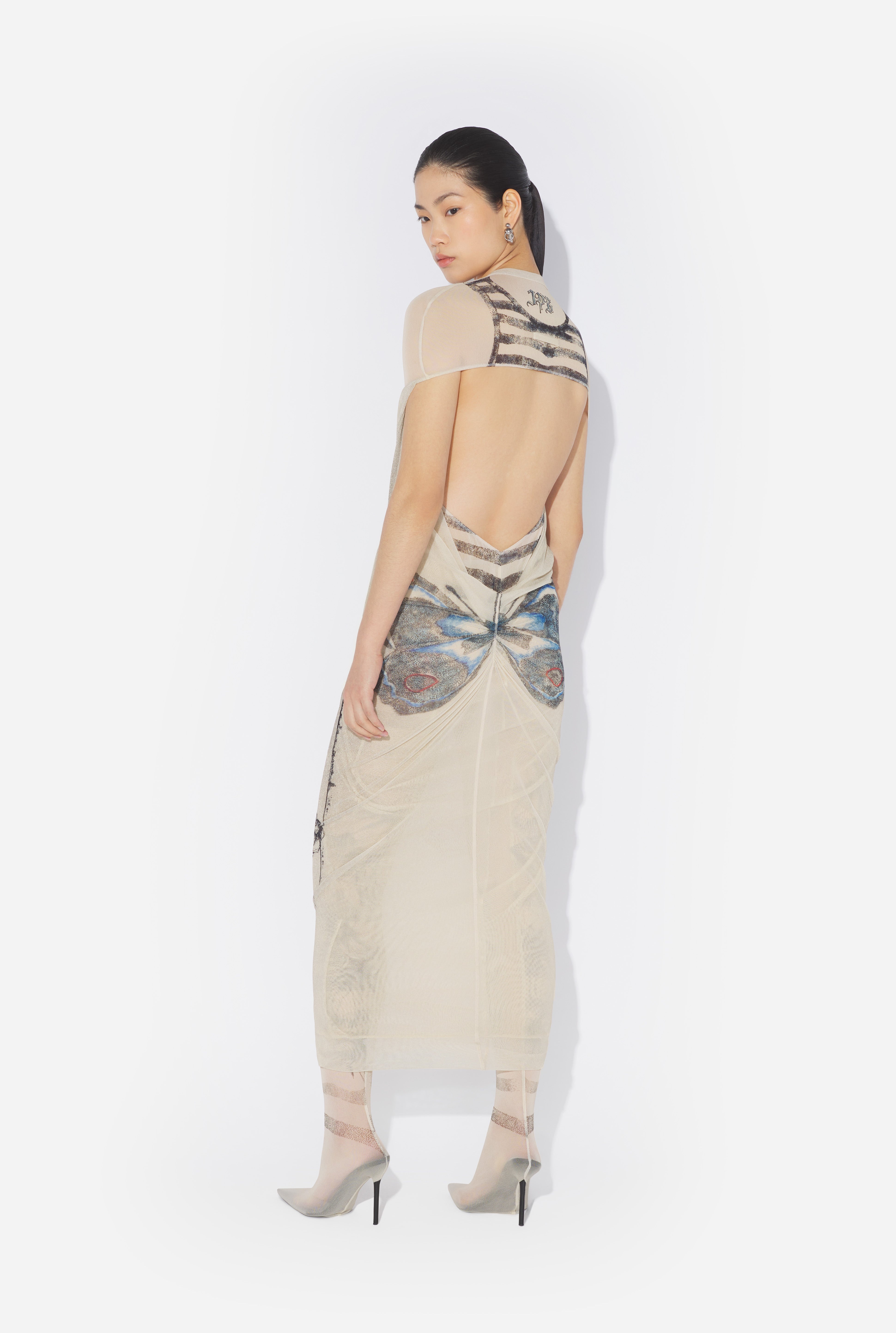 THE LONG “TATTOO ROSE AND BIRD” DRESS - 2