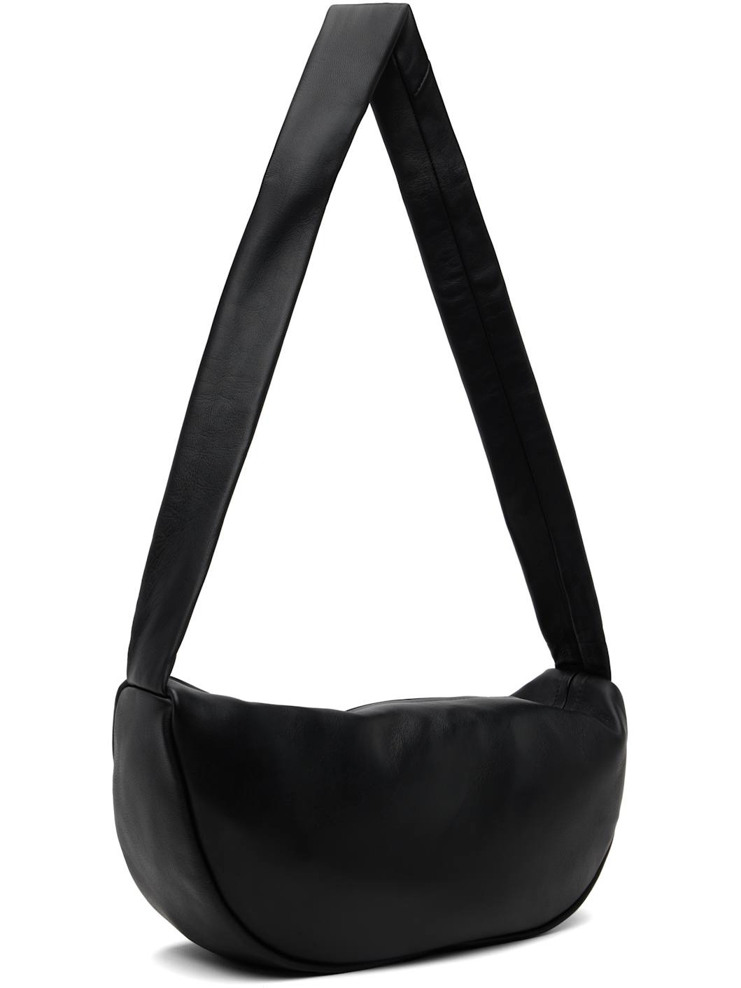 Black Soft Crescent Bag - 2