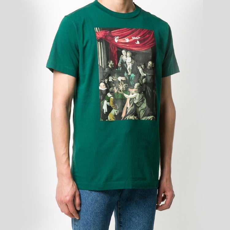 Off-White FW20 Caravaggio Printed Men Green OMAA027E20JER0085710 - 3
