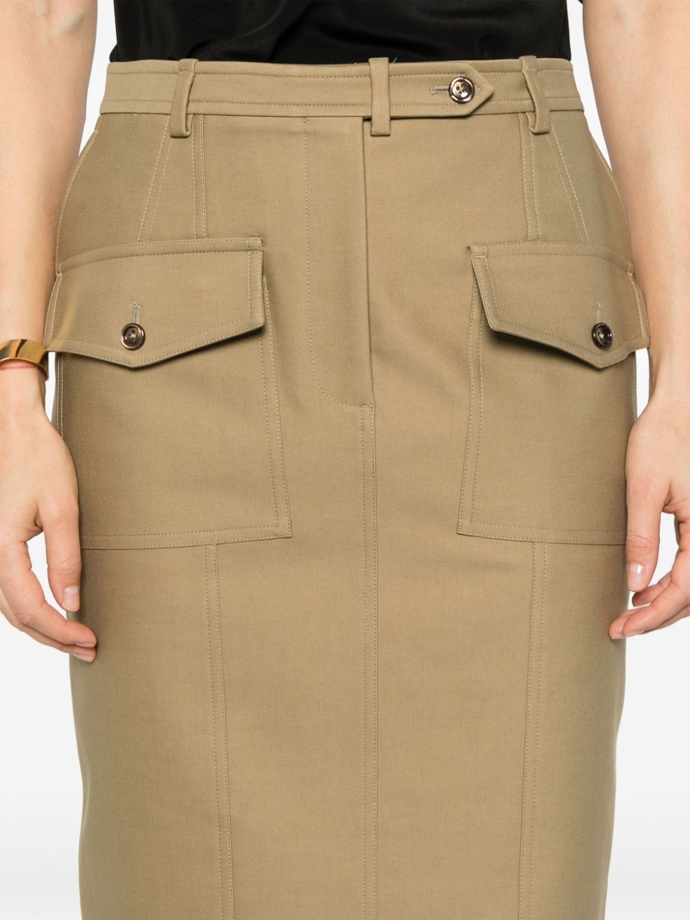 twill midi skirt - 5