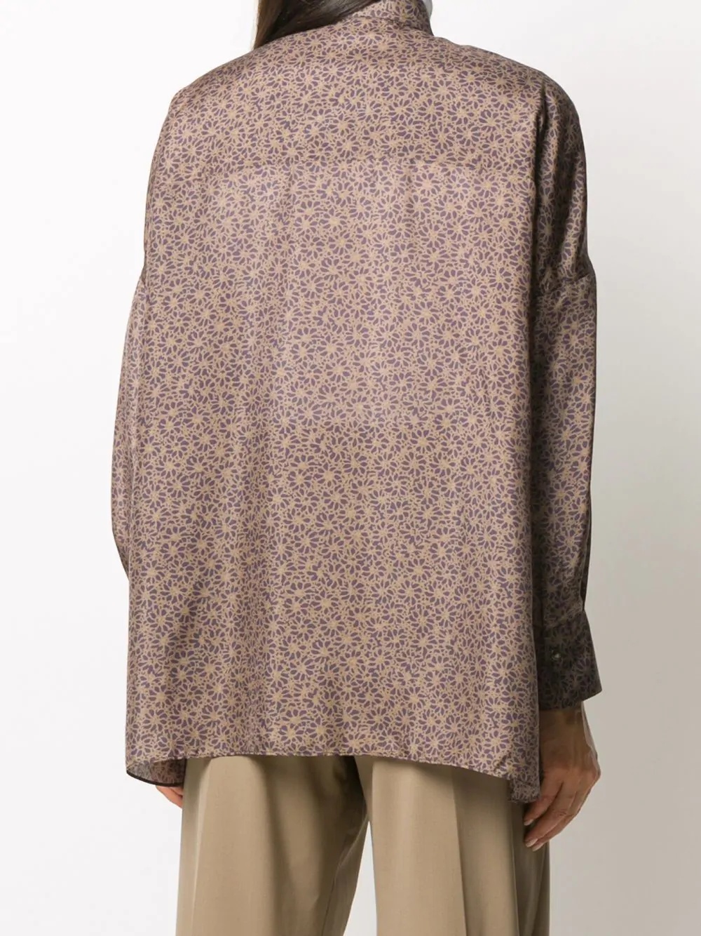 floral print silk shirt - 4